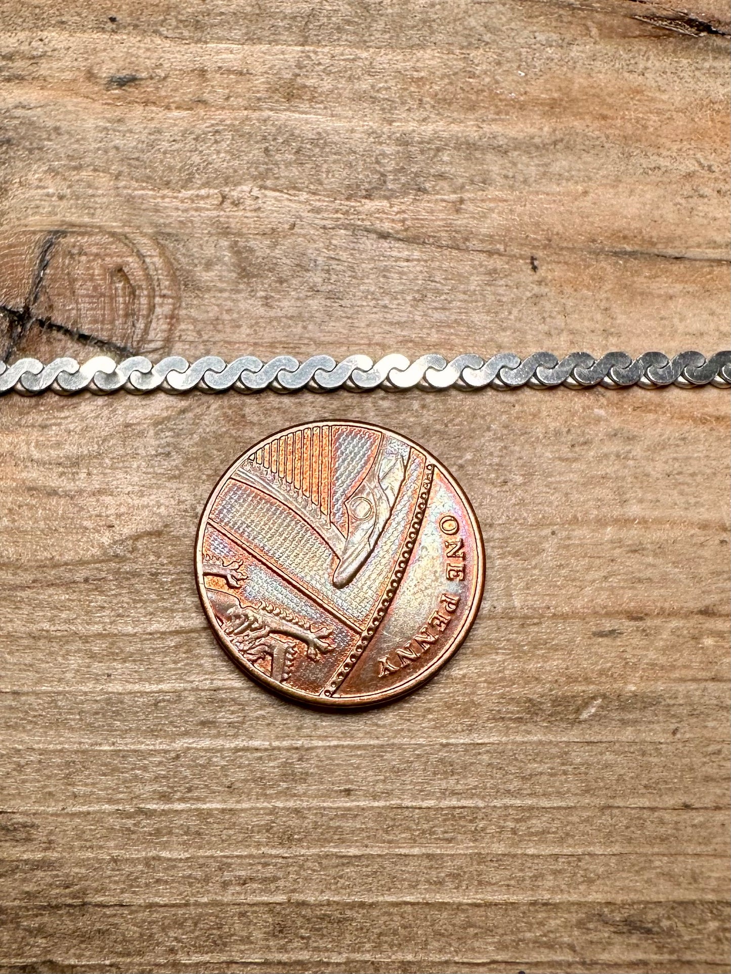 Vintage Flat S Link 925 Silver 23.5 inch Necklace