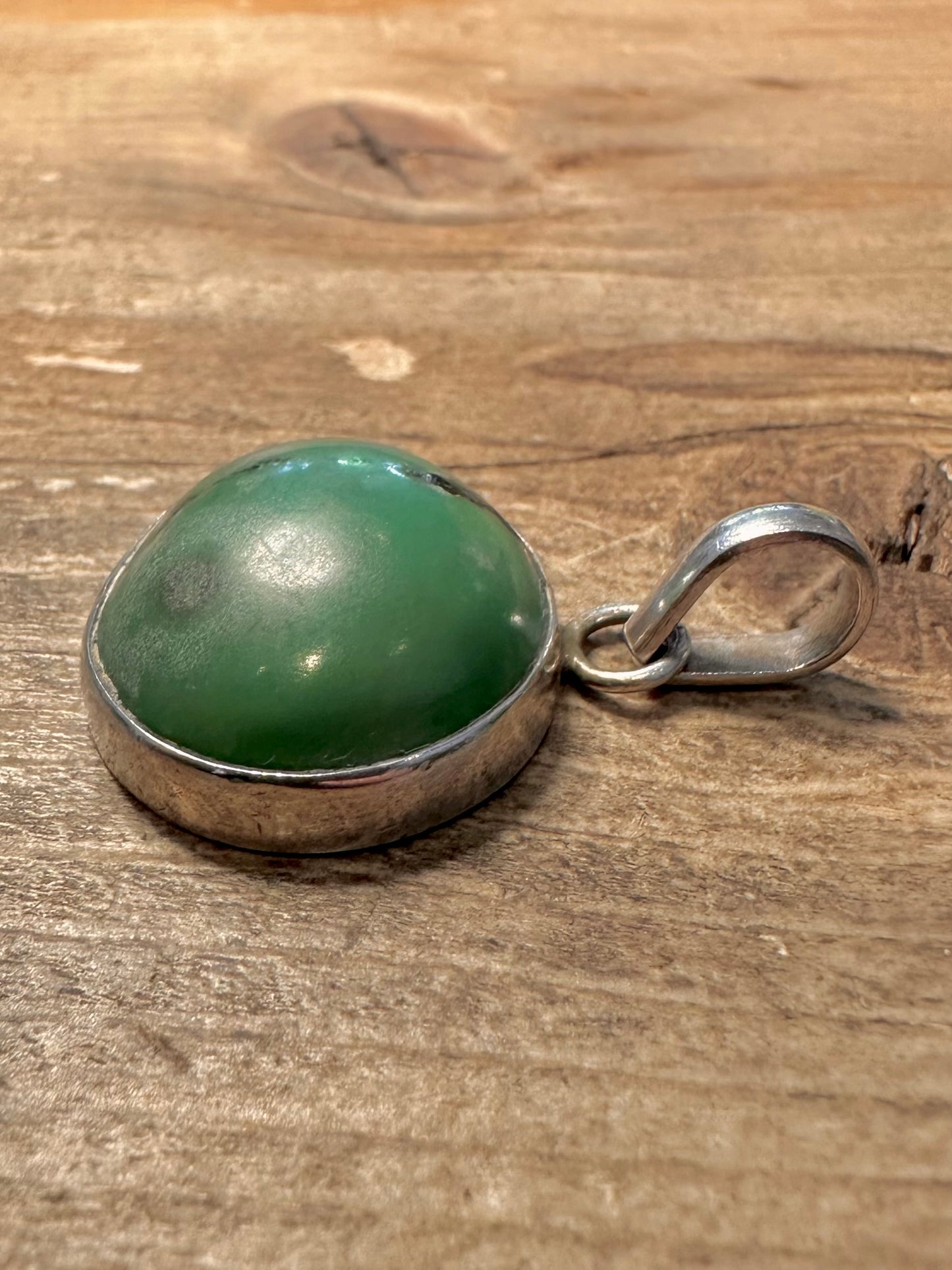 Vintage Raw Turquoise 925 Silver Pendant