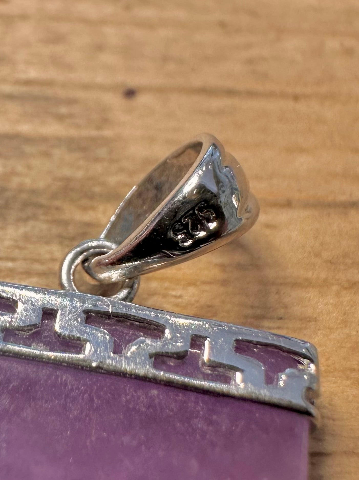 Modern Purple Jade Chinese 925 Silver Pendant