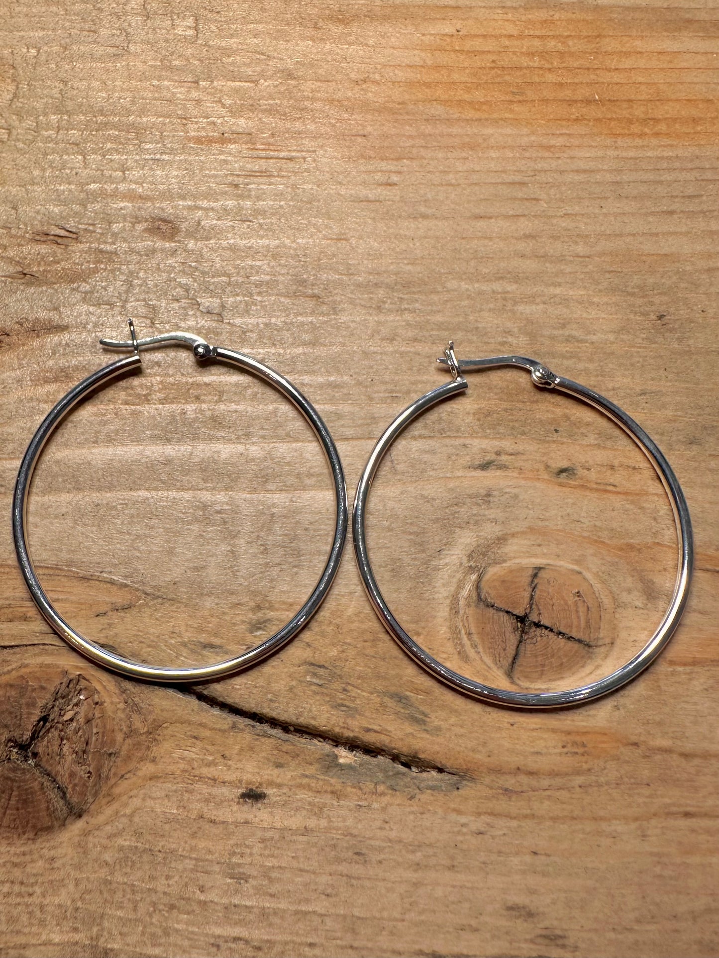 Modern Large Hoops 925 Silver Earrings