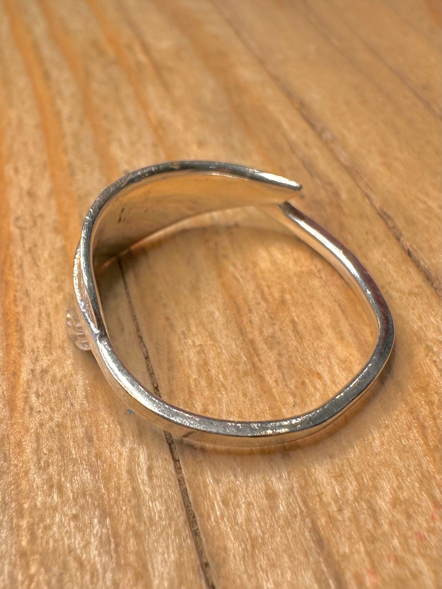 Abstract Leaf Band 925 Sterling Silver Size Q Ring