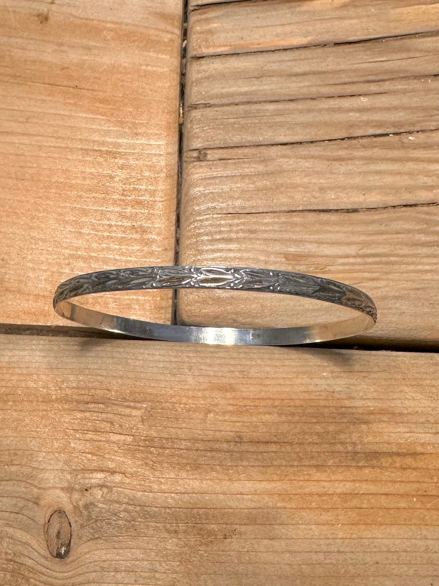 Vintage Boho Style 925 Silver Bangle