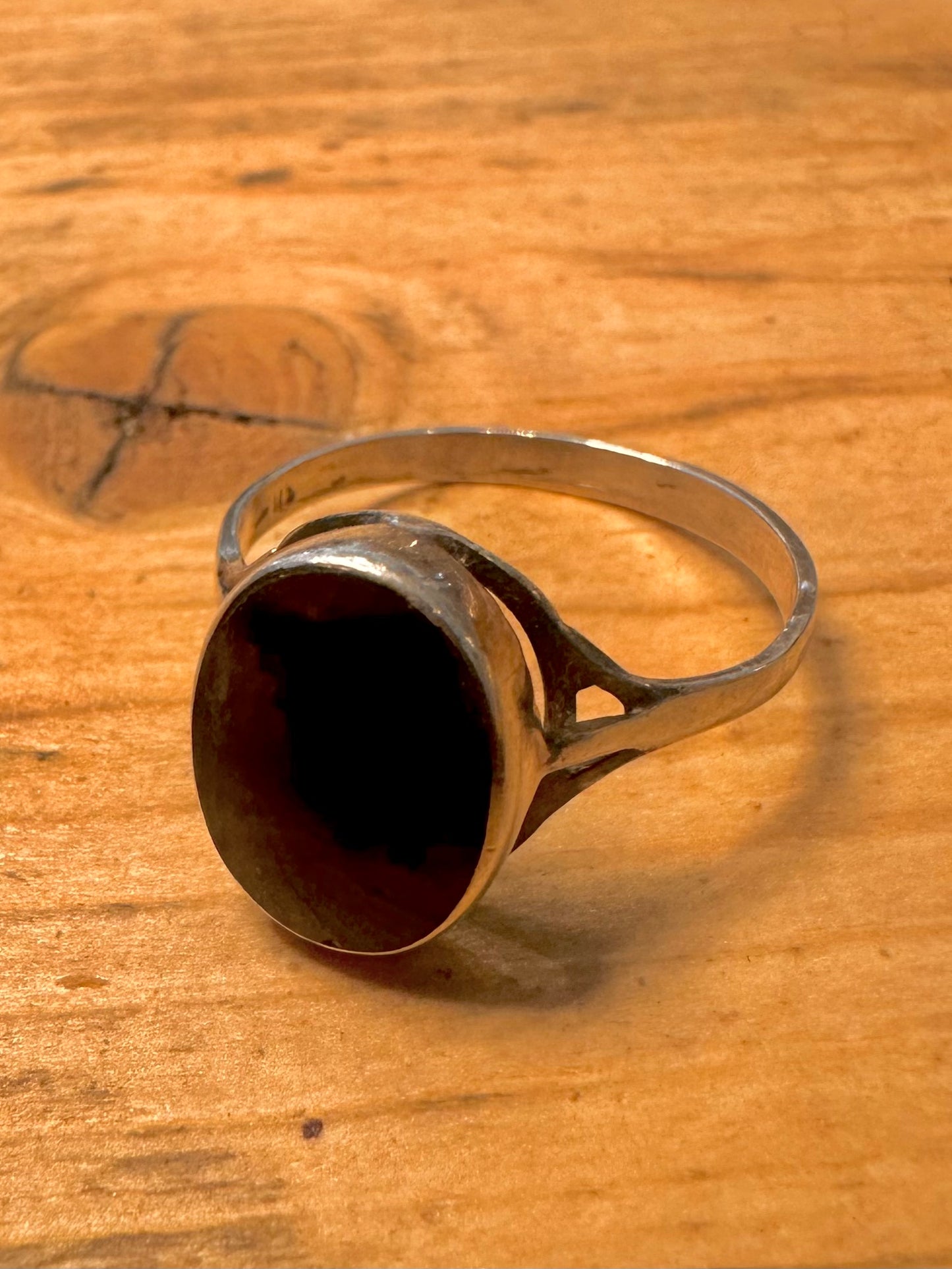 Vintage Blue John 925 Silver Size T Ring
