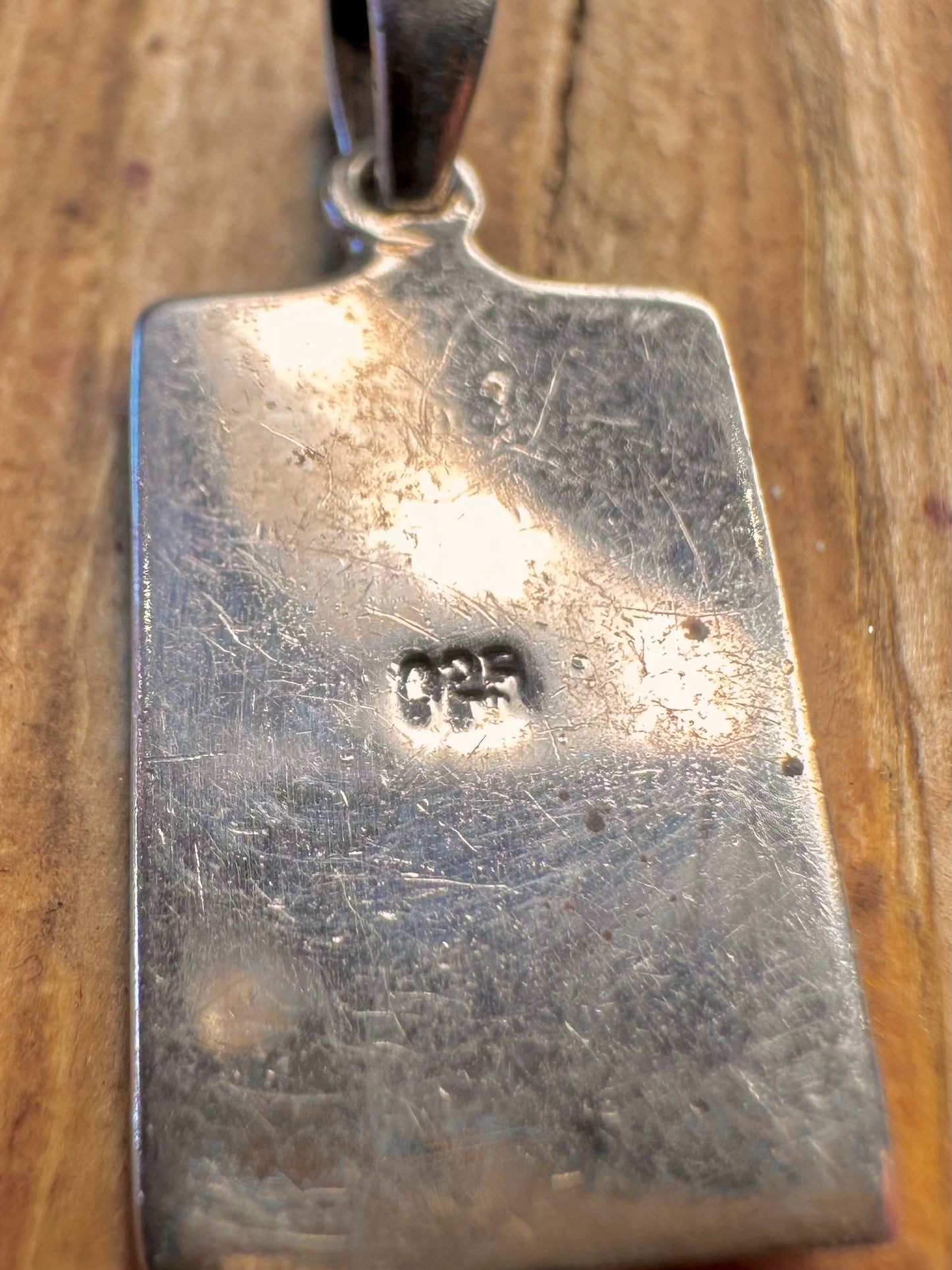 Rectangle Pink Mother of Pearl 925 Sterling Silver Pendant