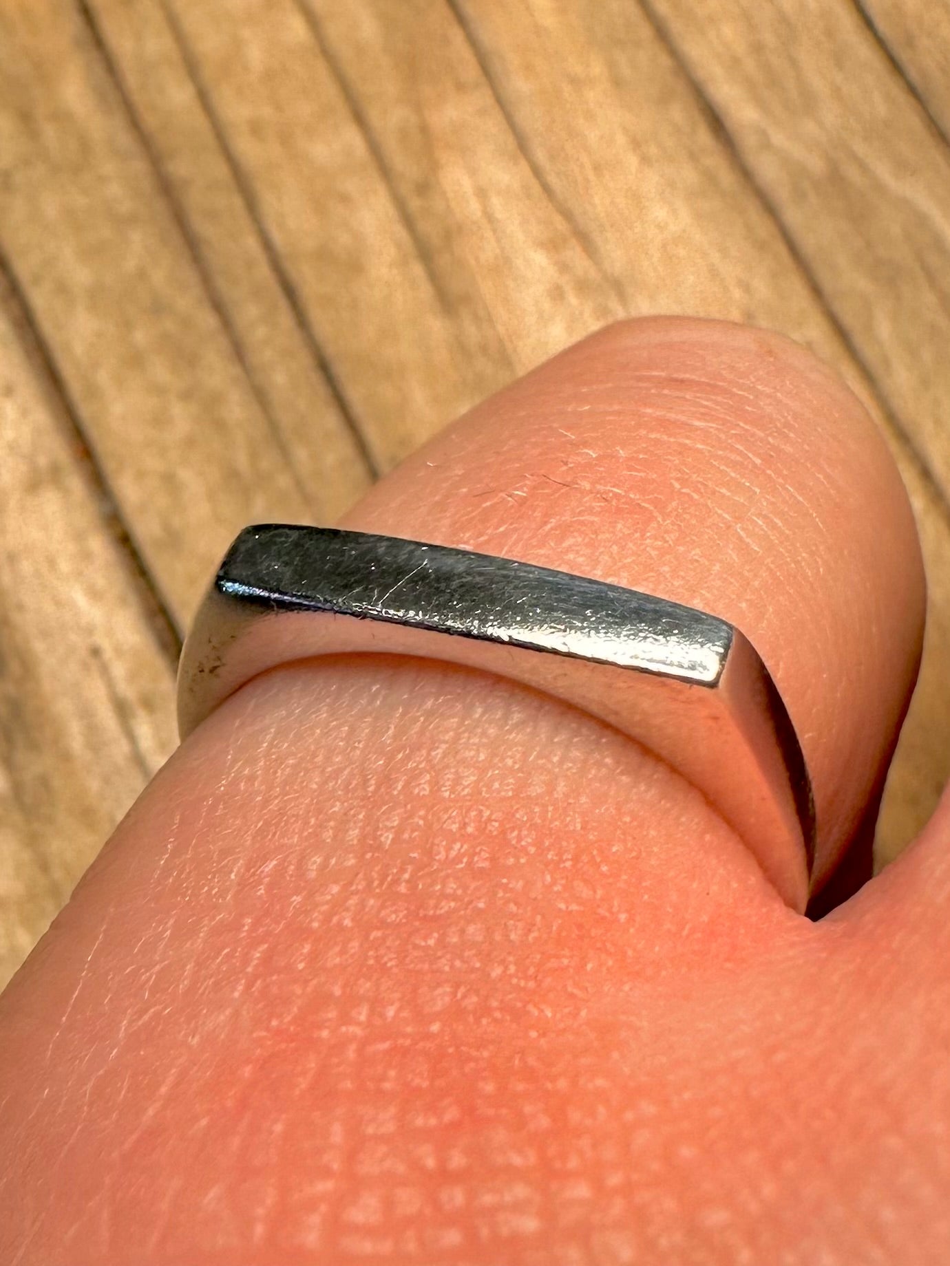 Modernist Bar 925 Sterling Silver Size N Ring