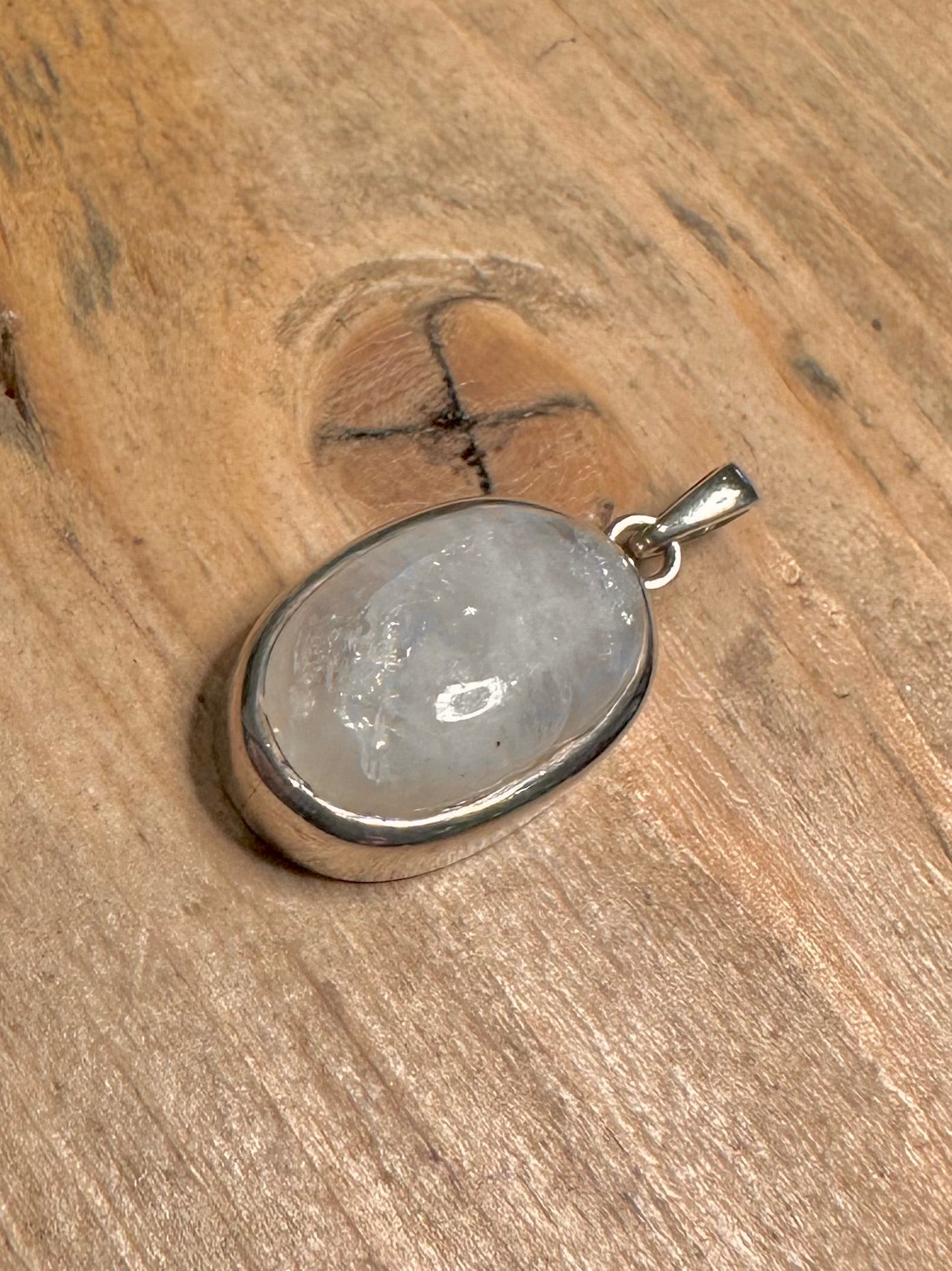 Vintage Oval Moonstone 925 Silver Pendant