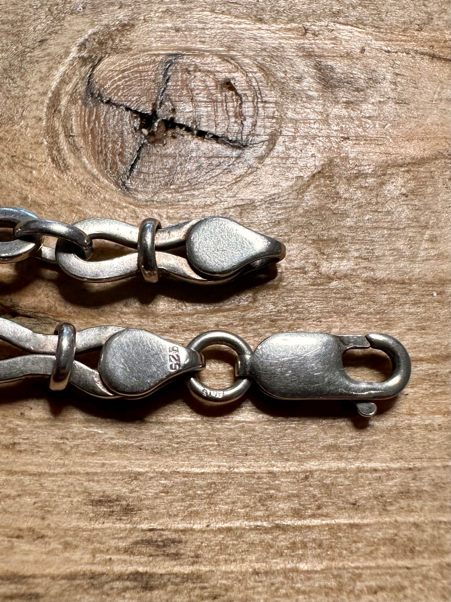 Vintage Unique Link 925 Silver 7.5 inch Bracelet