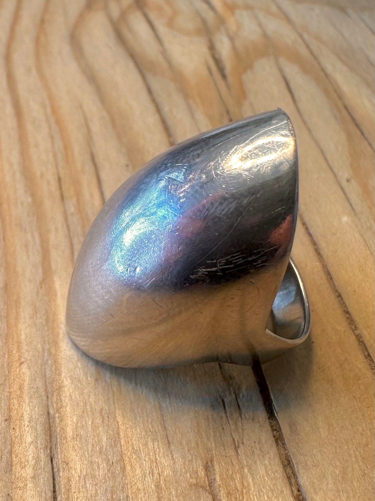 Vintage Dome Long 925 Silver Size M Ring