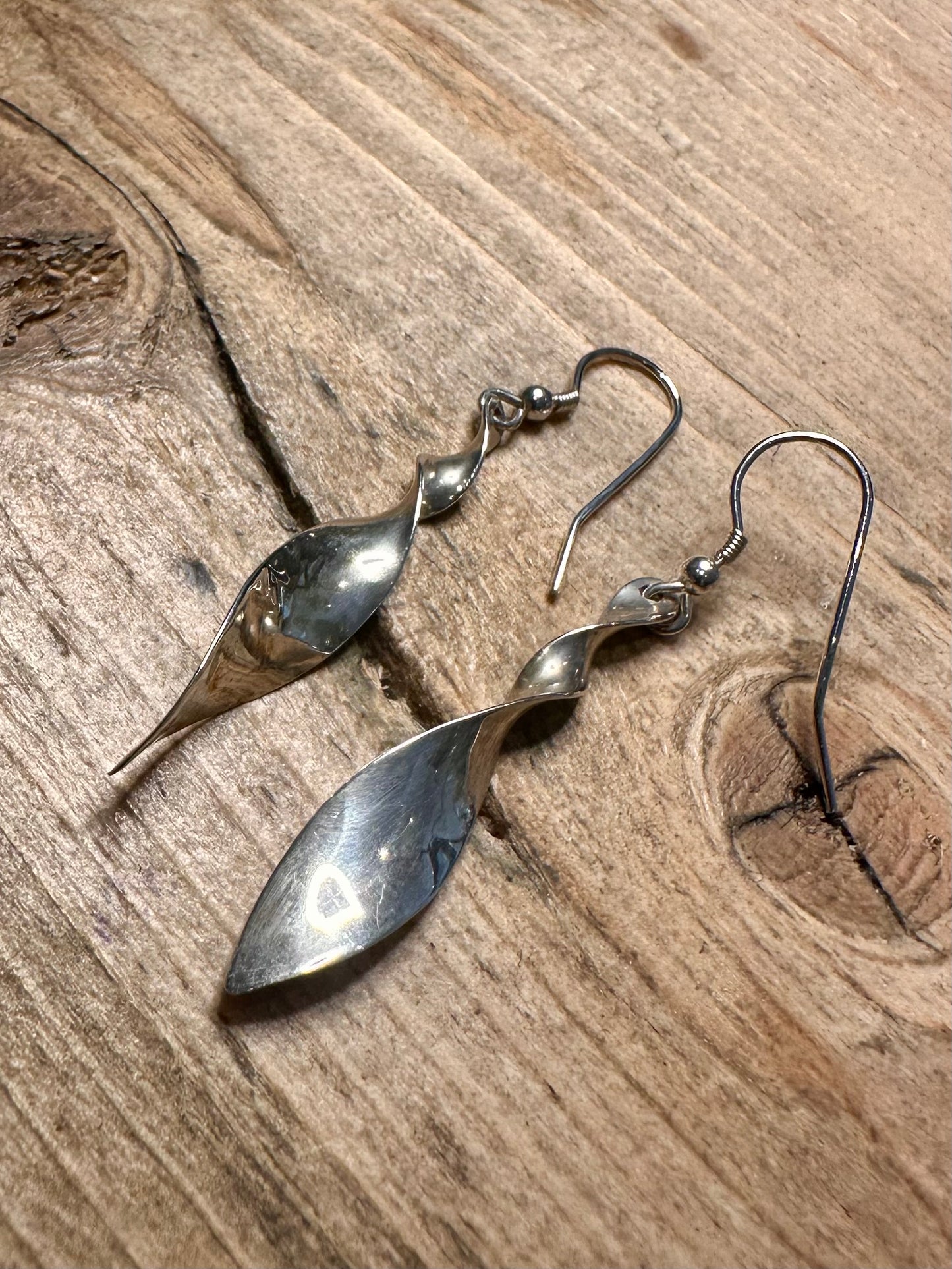 Abstract Twisted 925 Silver Earrings