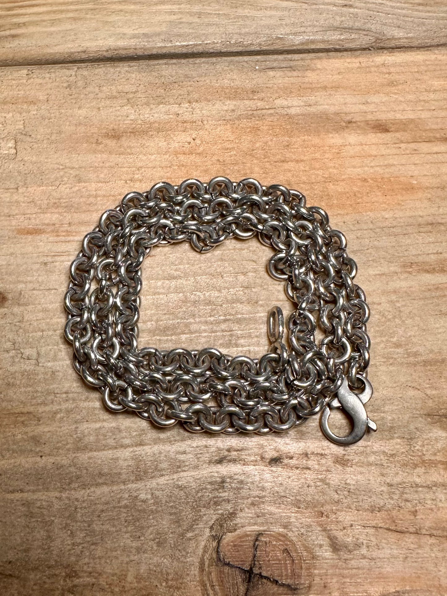 Vintage Chunky Oval Link 925 Silver 19.5 inch Necklace