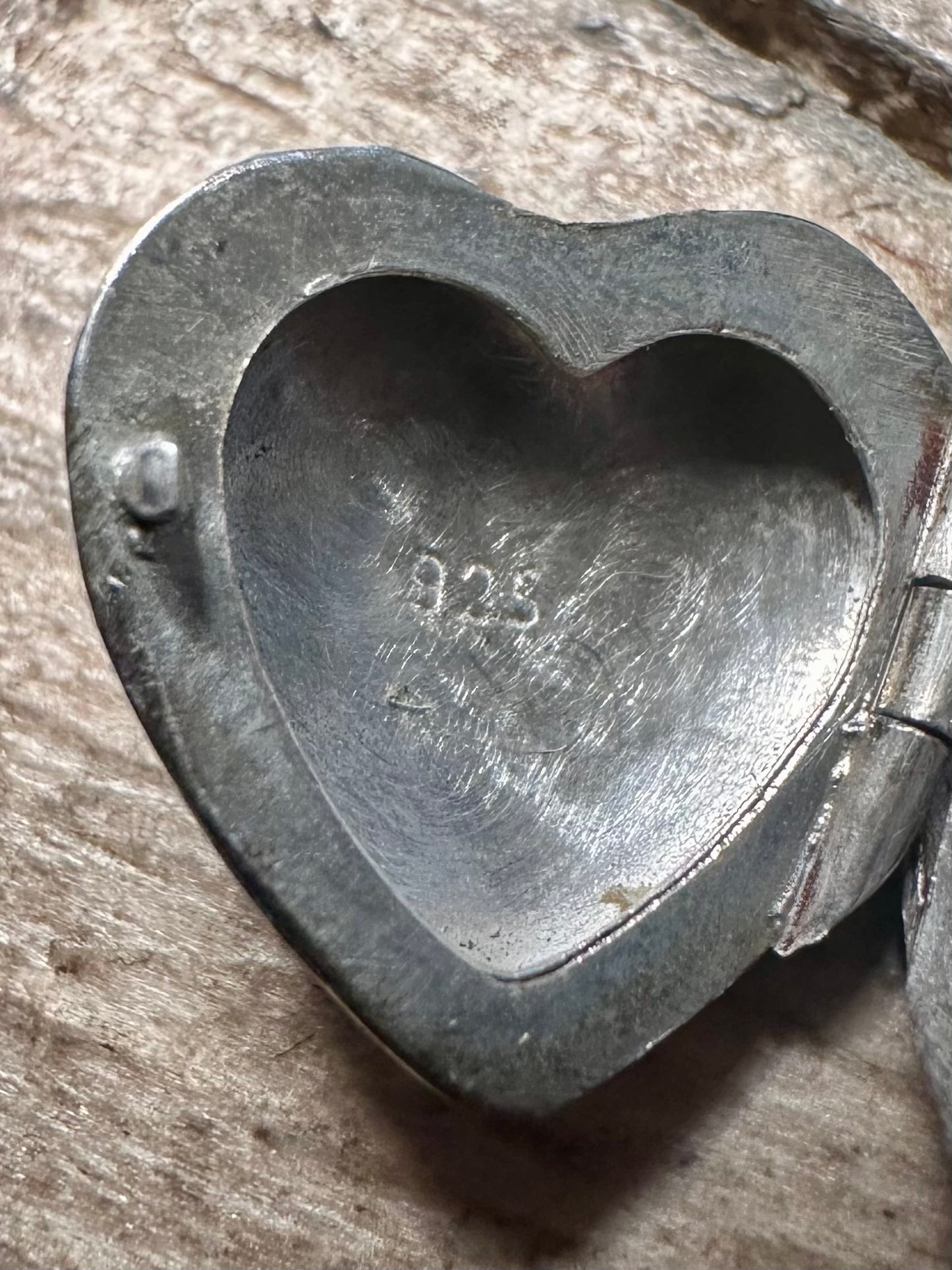 Vintage Heart Engraved Locket 925 Silver Pendant