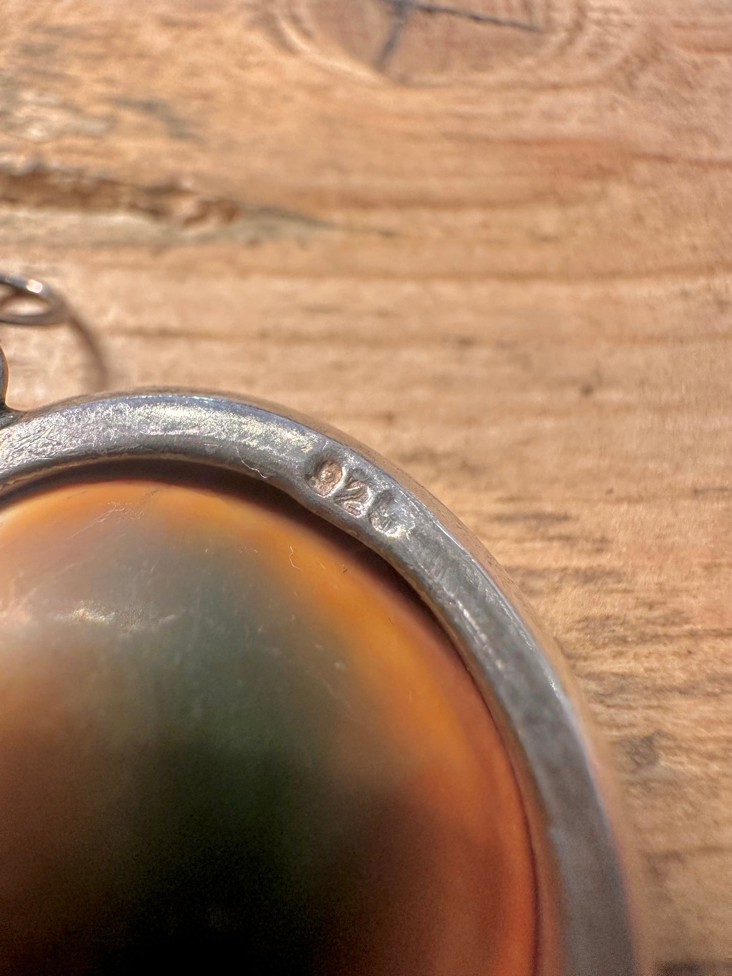 Vintage Shiva Eye Shell 925 Silver Earrings