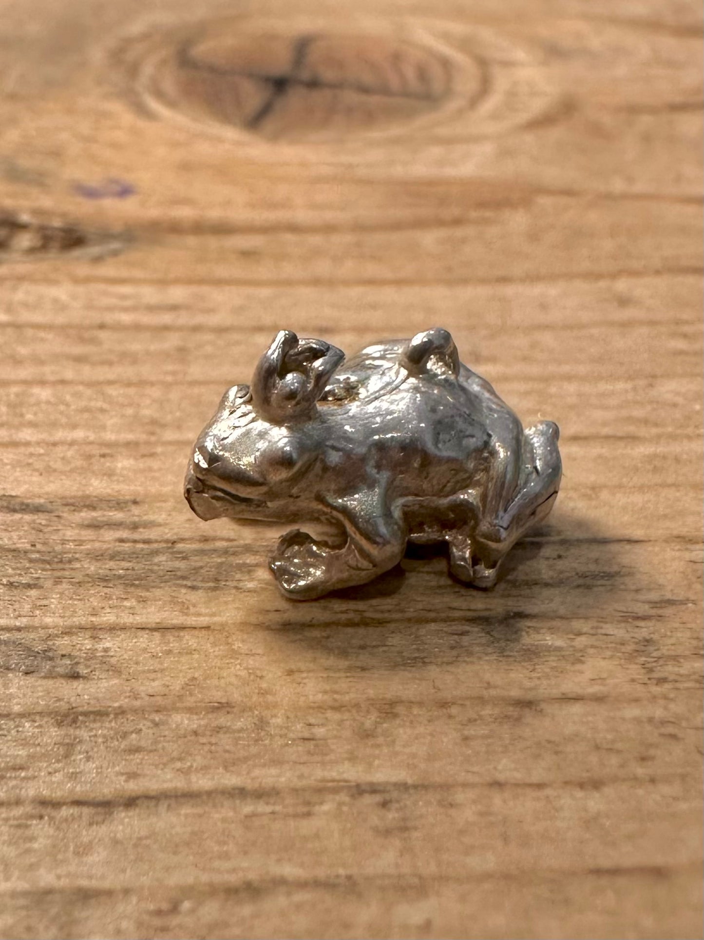 Vintage Frog Crown 925 Silver Charm Pendant