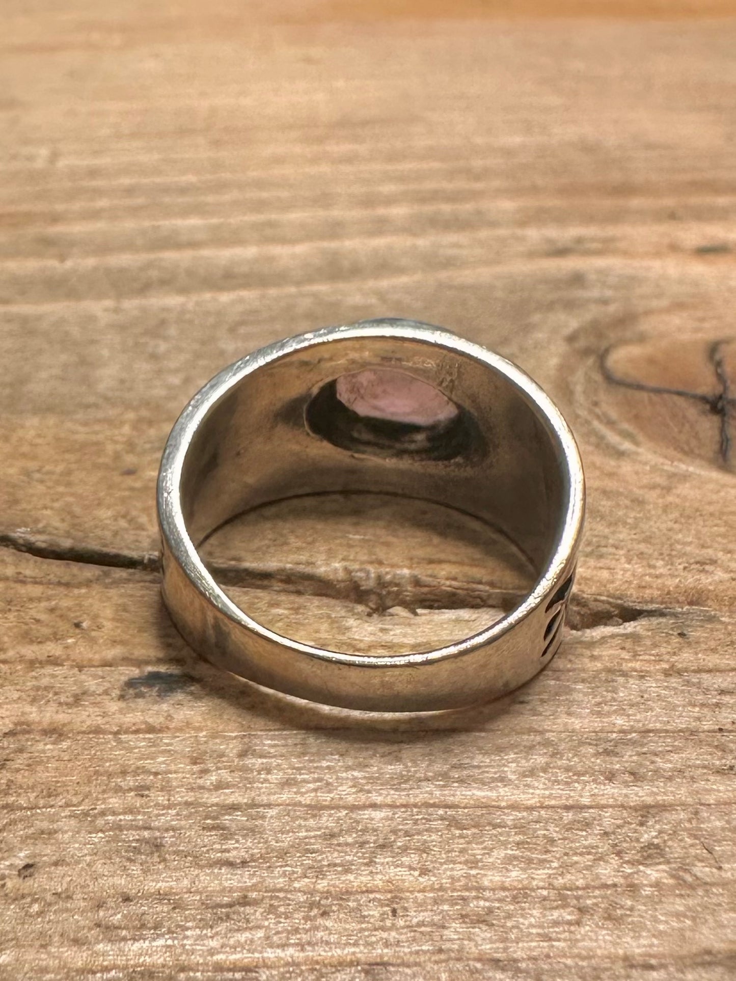 Vintage Amethyst Tribal 925 Silver Size N Ring