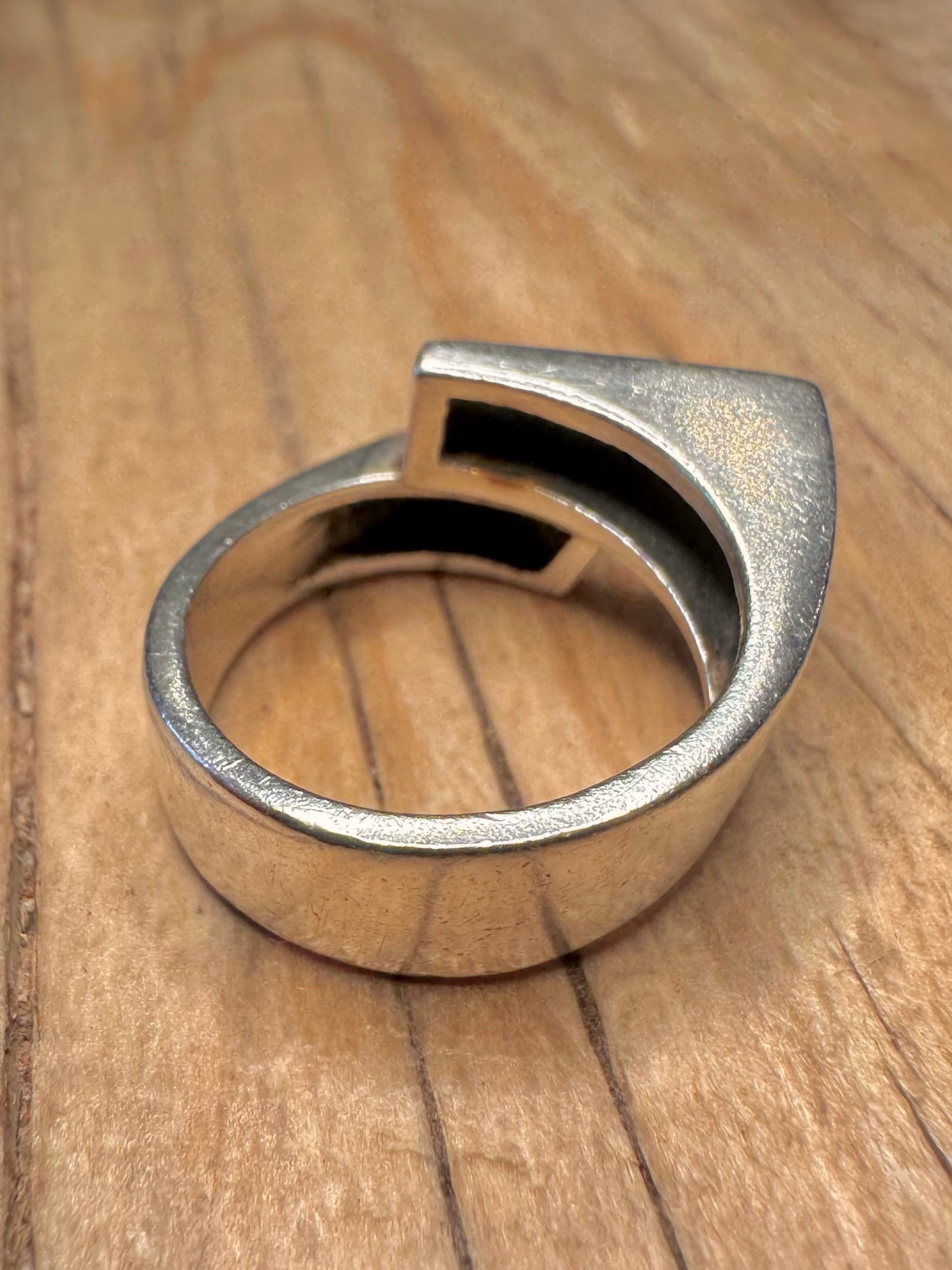 Abstract Overlapping 925 Sterling Silver Size K1/2 Ring