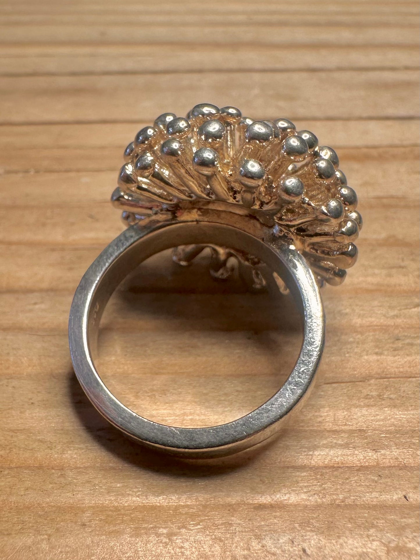 Modernist Star Burst 925 Sterling Silver Size N1/2 Ring