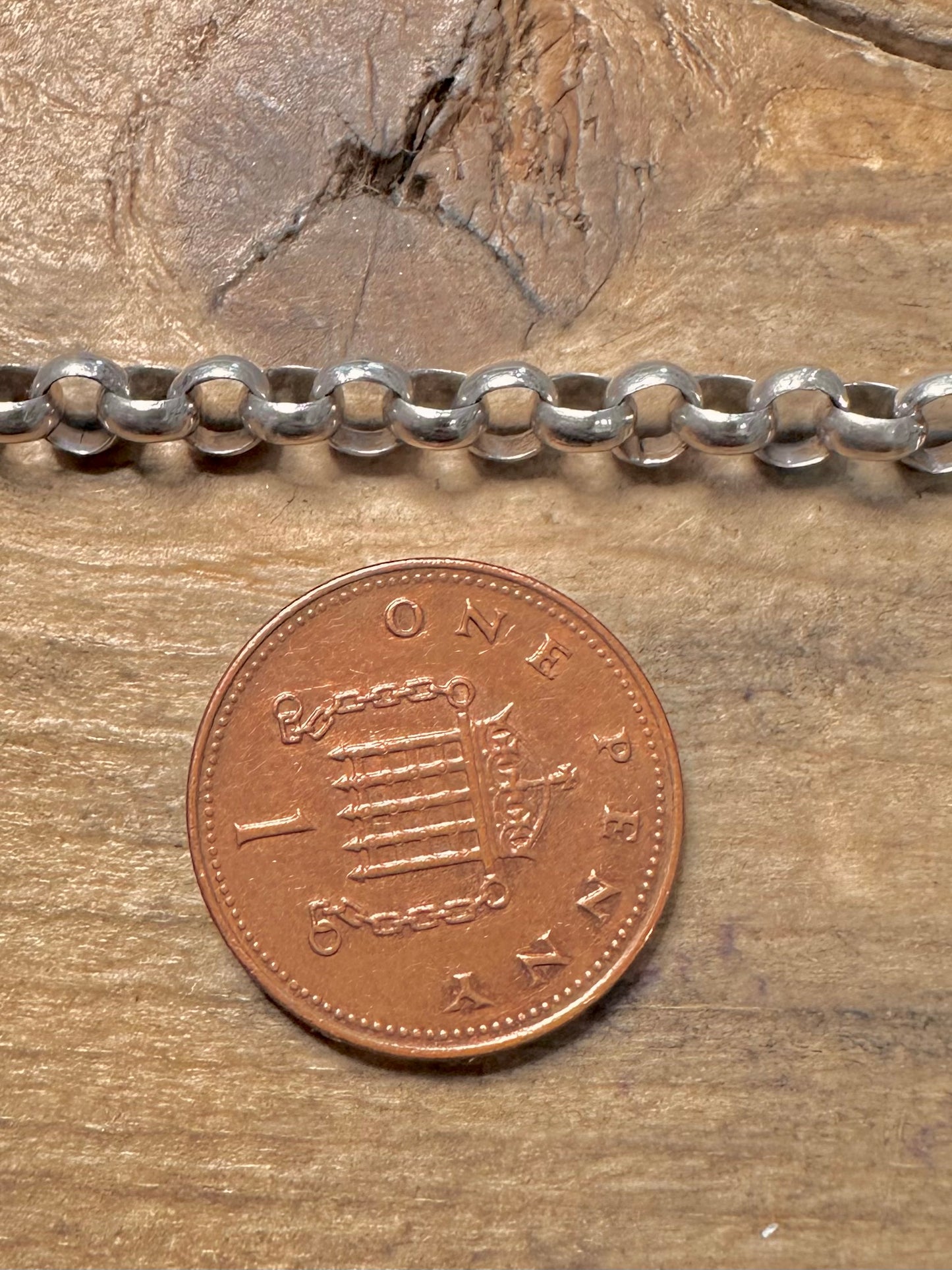 Vintage 1977 Belcher Chain 925 Silver 28 inch Necklace