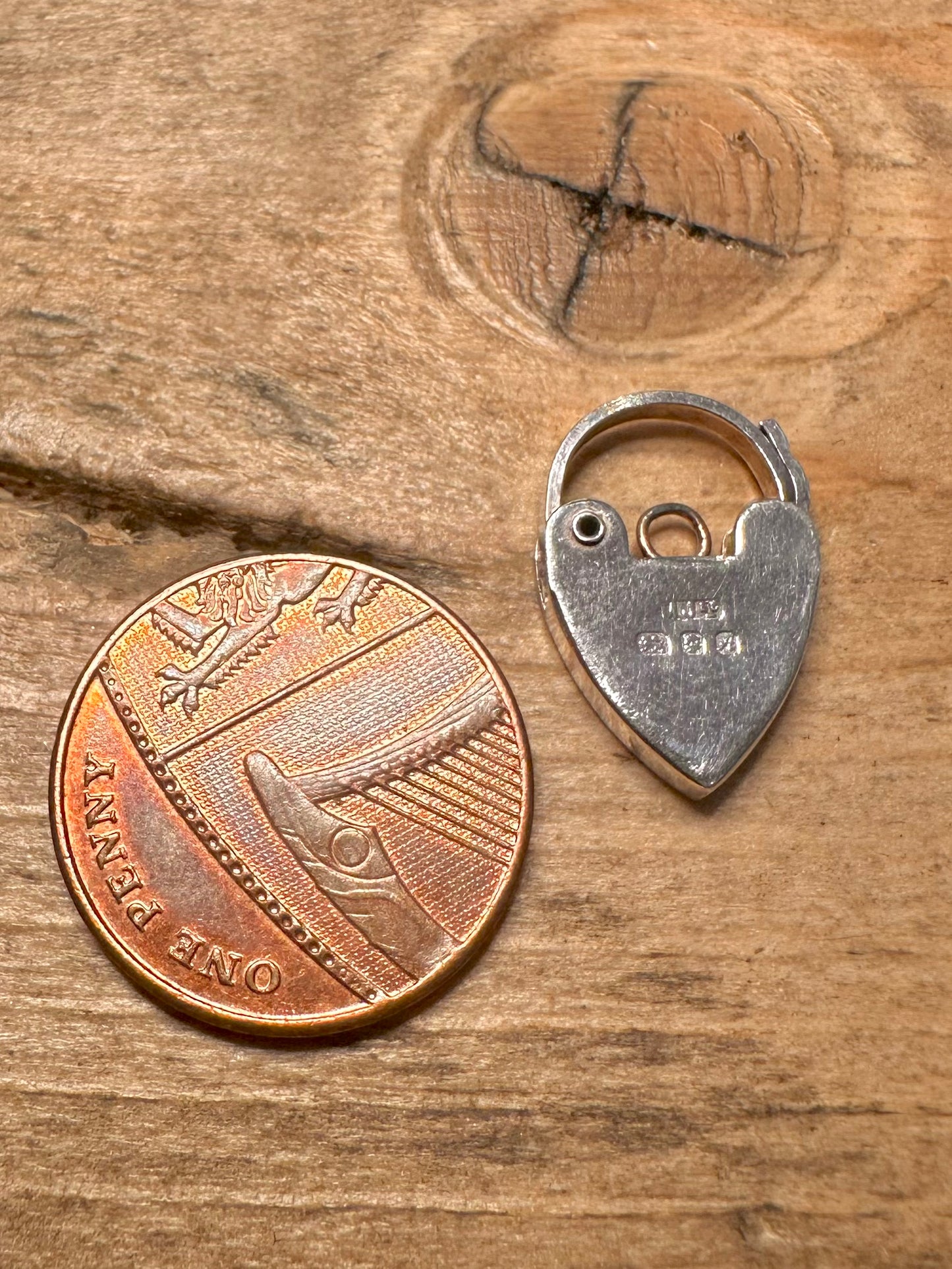 Vintage 1975 Heart Padlock 925 Silver Pendant