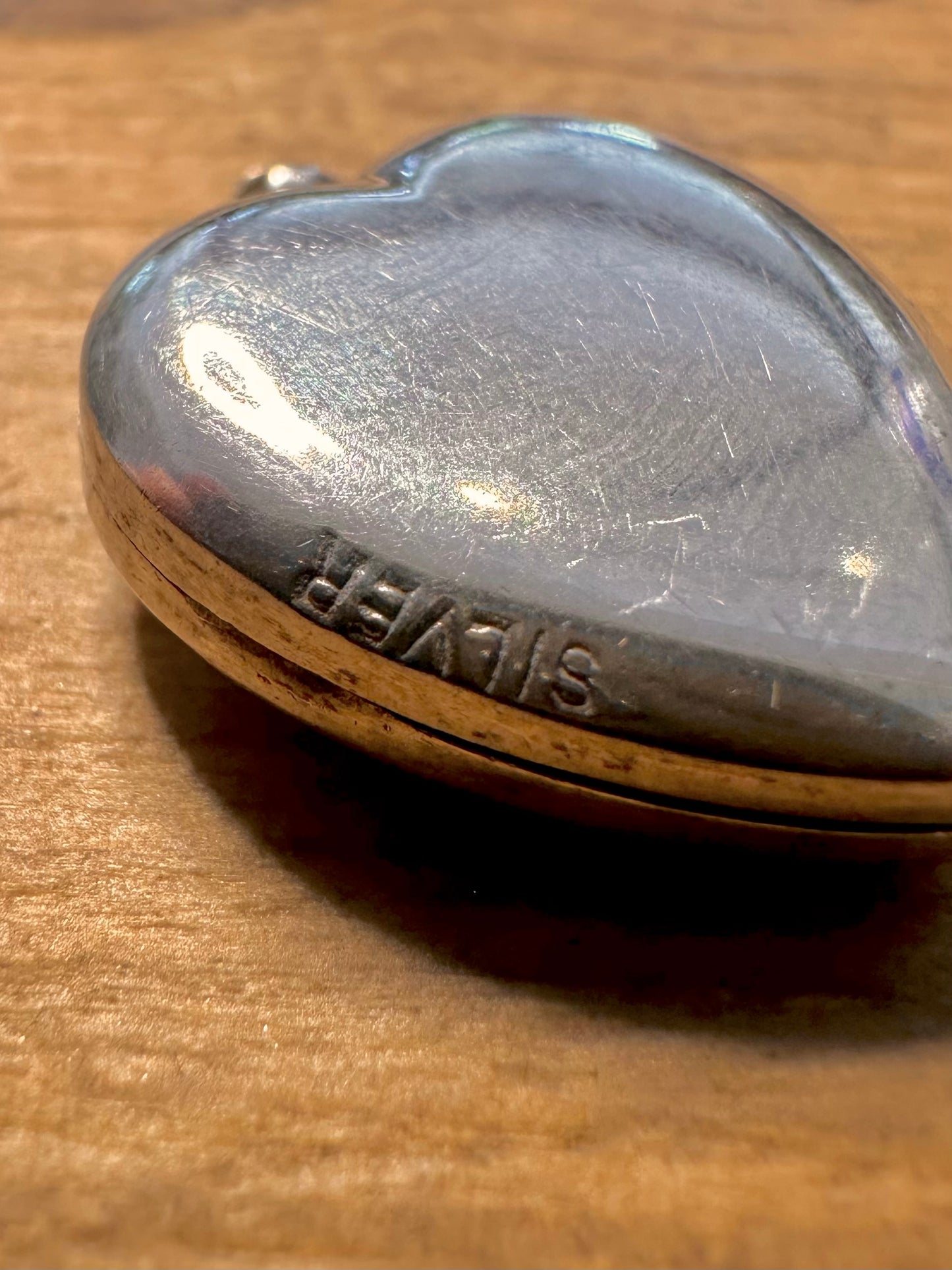 Vintage Engraved Heart Shaped 925 Silver Locket Pendant