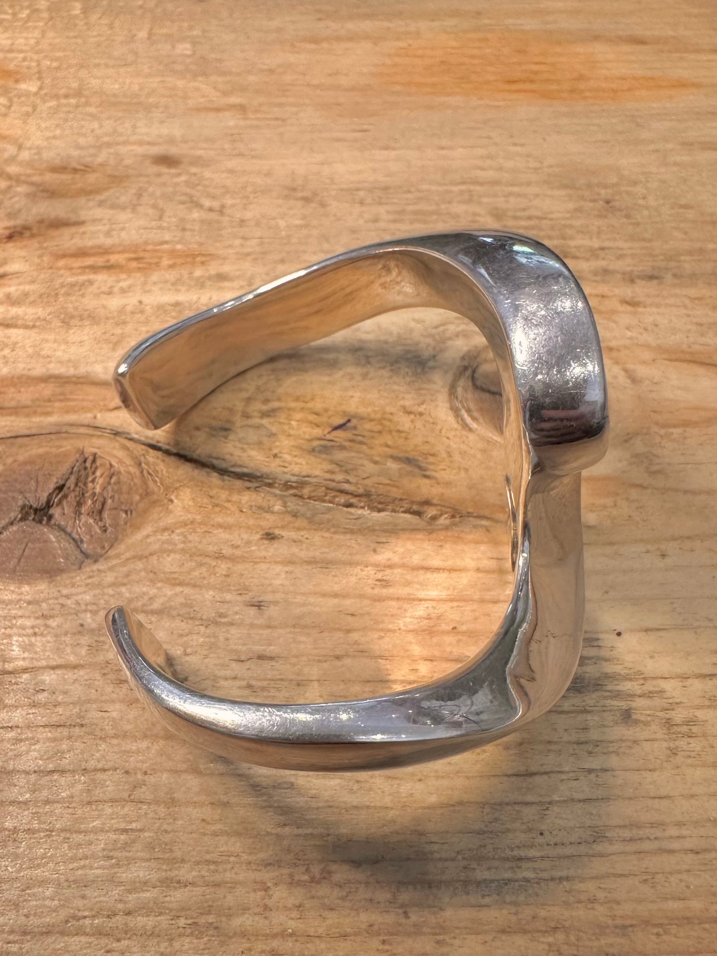 Abstract Wavy Chunky Cuff 925 Silver Bangle