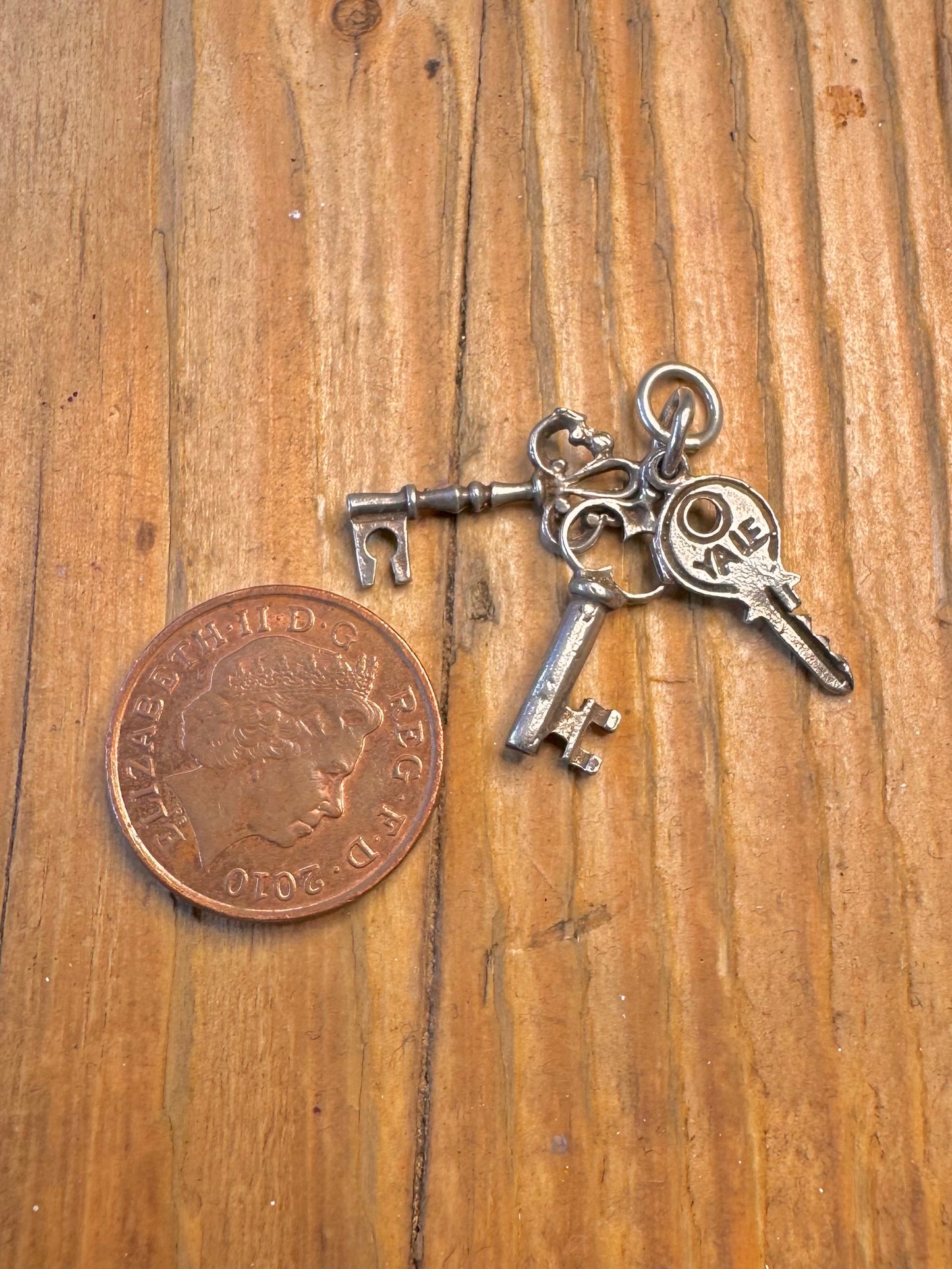 Yale Set of Keys 925 Sterling Silver Charm Pendant