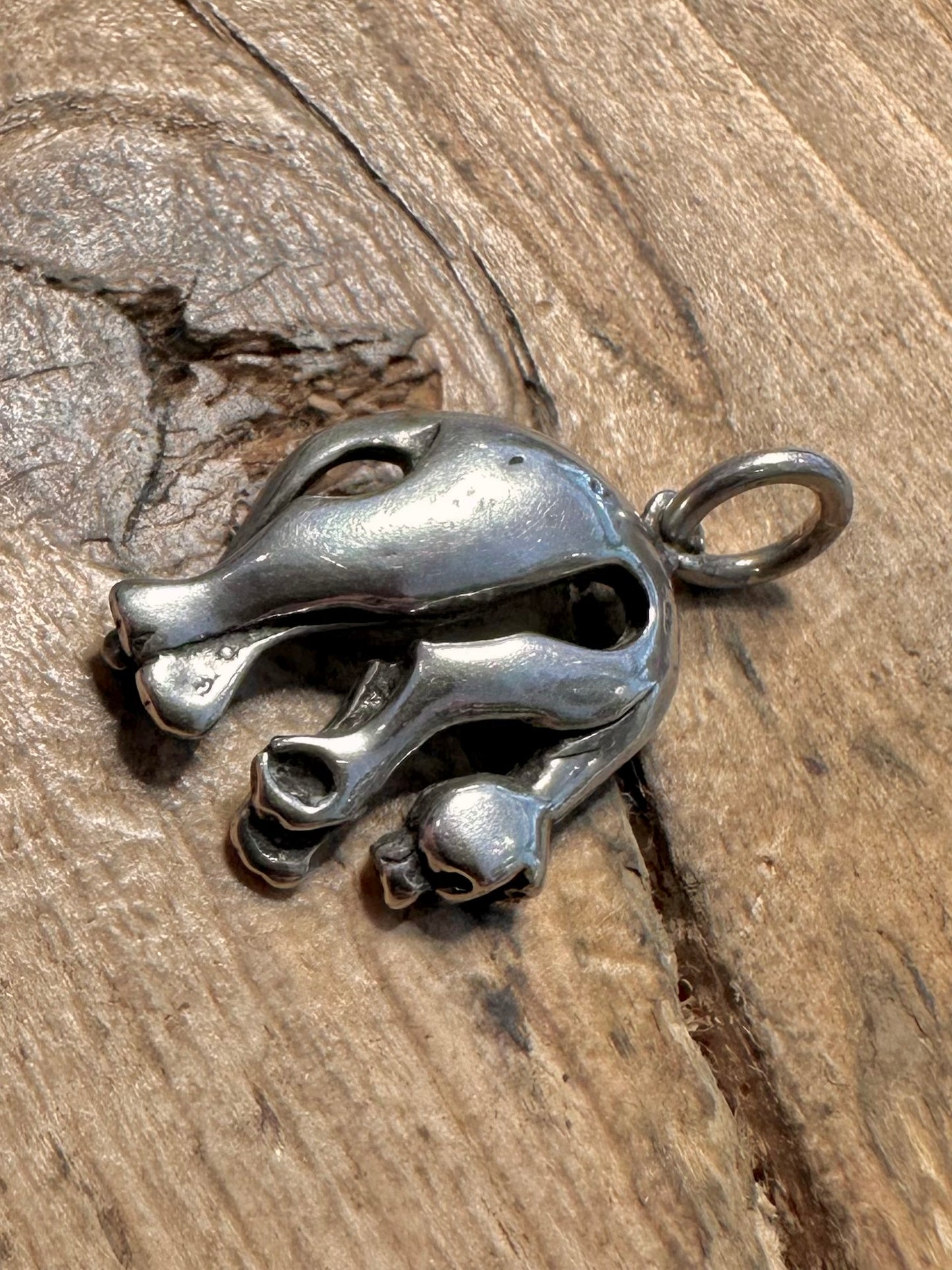 Vintage Panther Cartier Style 925 Silver Pendant