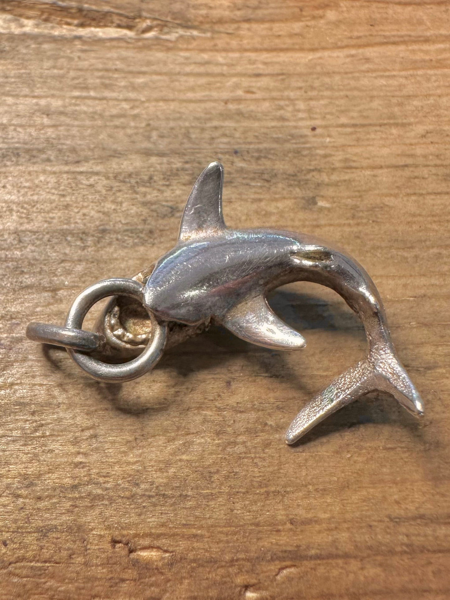 Vintage Solid Shark 925 Silver Pendant