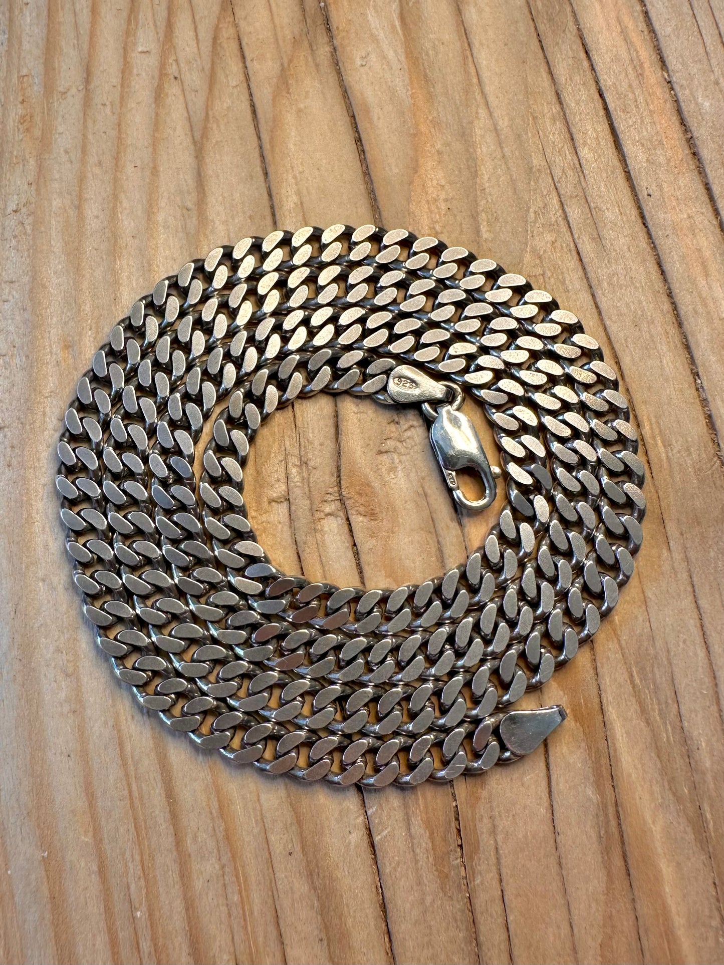 Vintage Curb Chain 925 Silver 24 inch Necklace