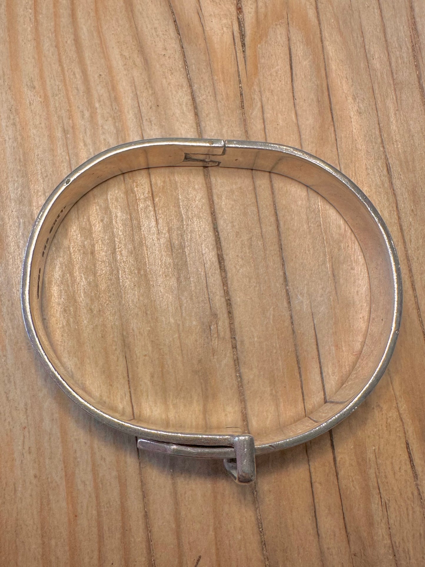 Vintage Abstract Buckle 925 Sterling Silver Mexico Bangle