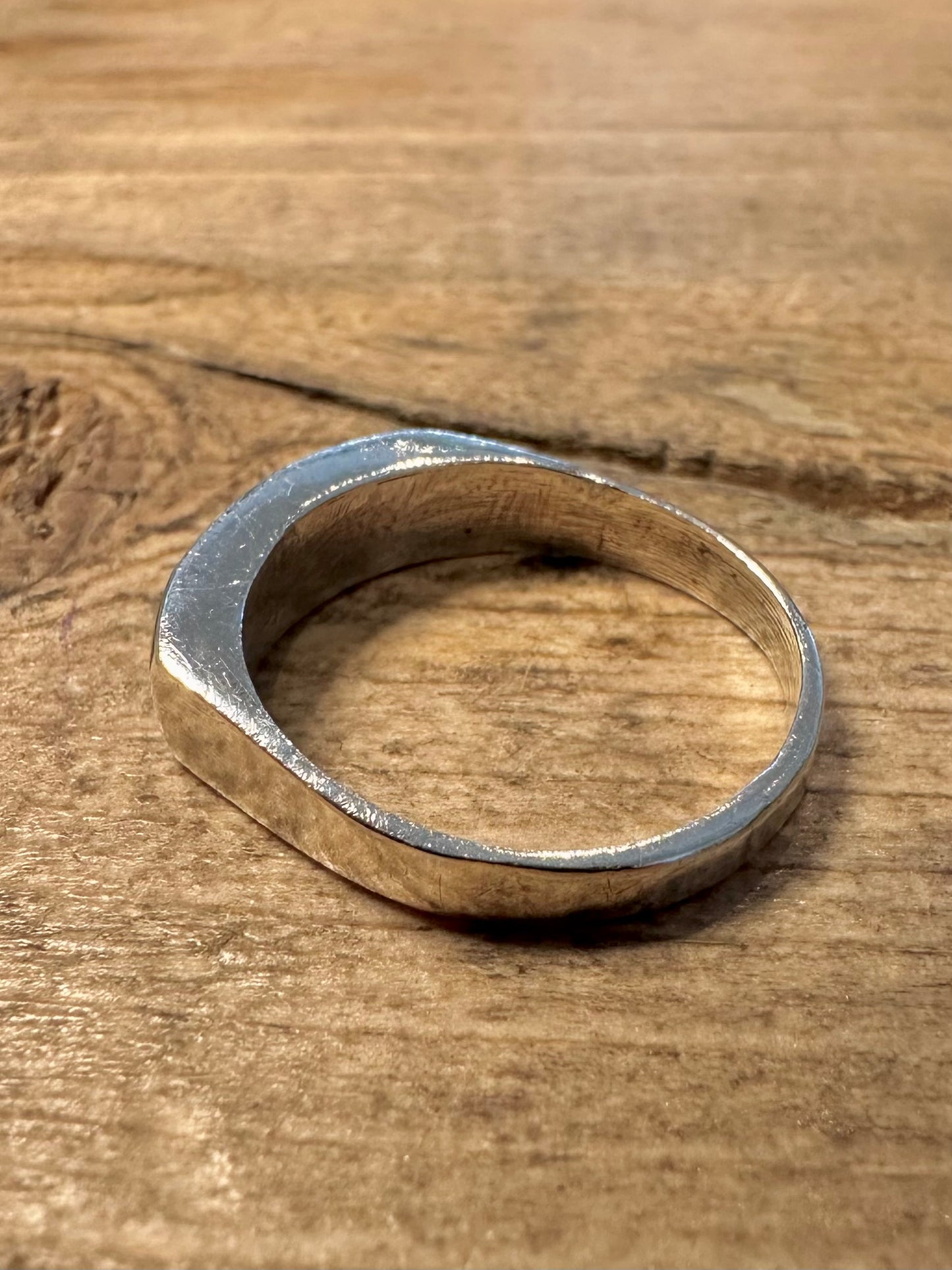 Vintage Turquoise Inlay 925 Silver Size P Ring