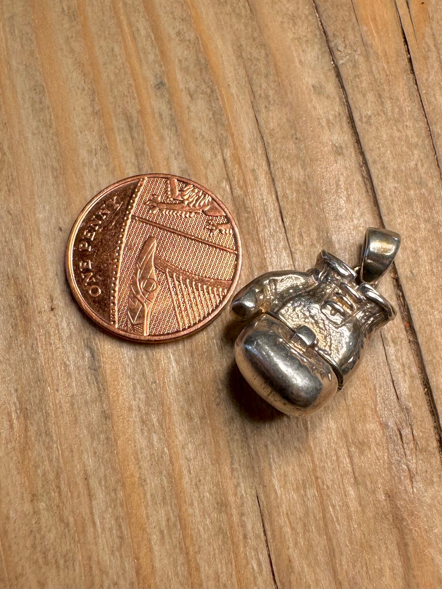 Vintage Boxing Glovers Articulated 925 Sterling Silver Charm Pendant