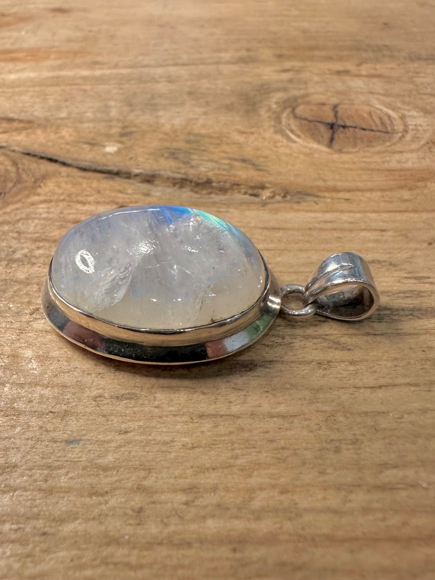 Vintage Moonstone Oval 925 Silver Pendant