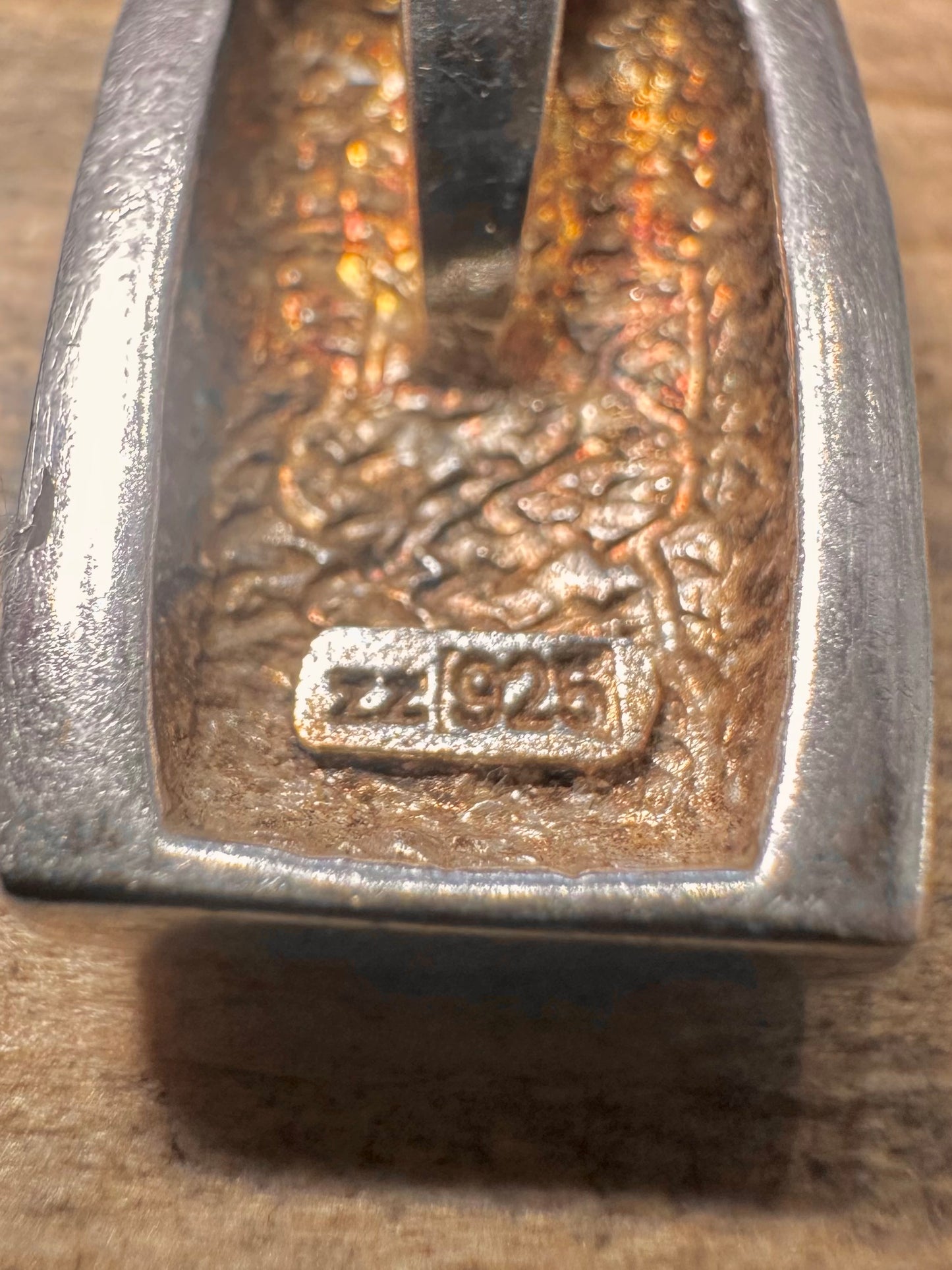 Modern Mother of Pearl Rectangle 925 Silver Pendant