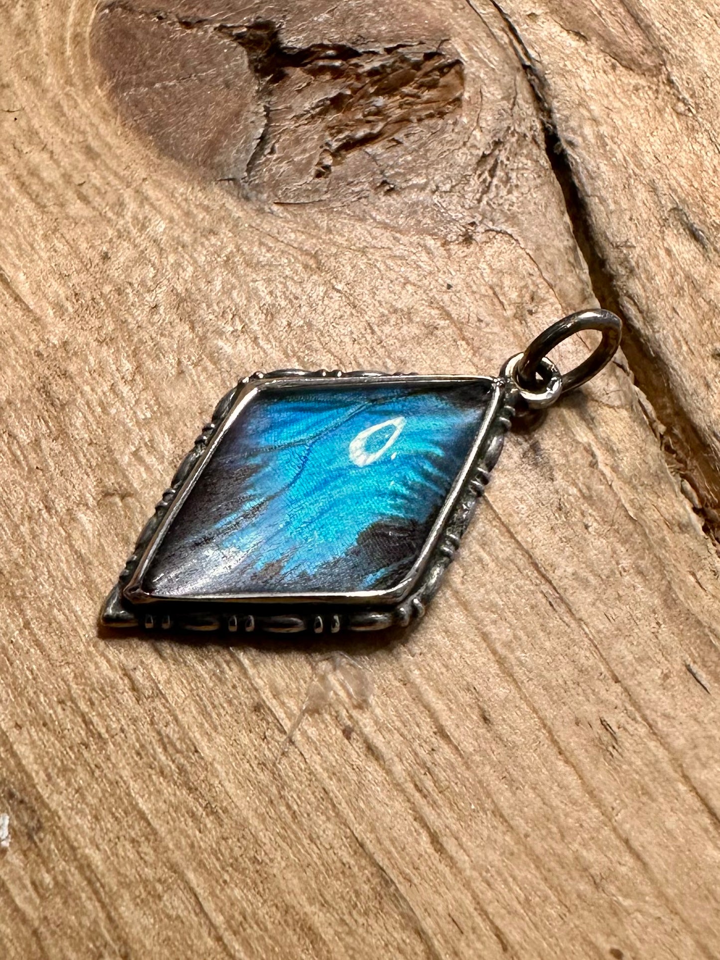 Vintage 1930’s Thomas Mott Butterfly Labradorite 925 Silver Made in England Pendant