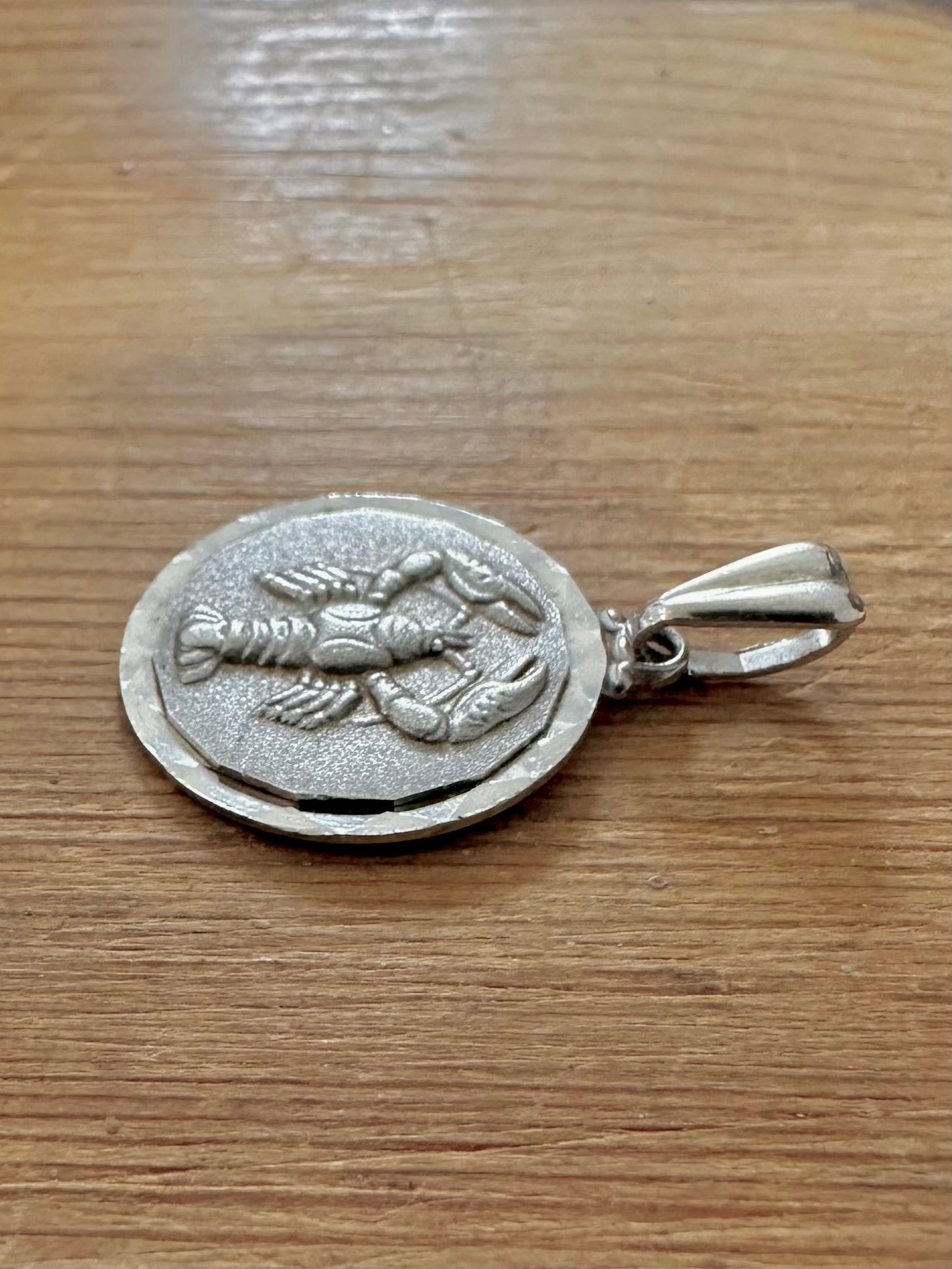 Vintage 1976 Lobster Cancer 925 Silver Pendant