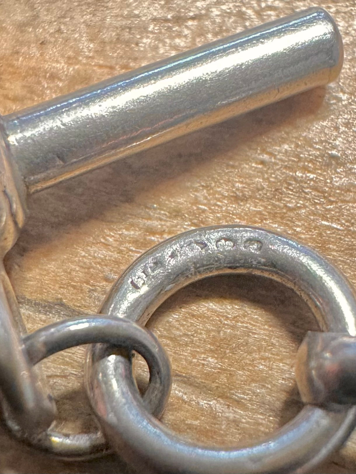 Vintage Belcher Chain T Bar Albert Clasp 925 Silver 7.5 inch Bracelet