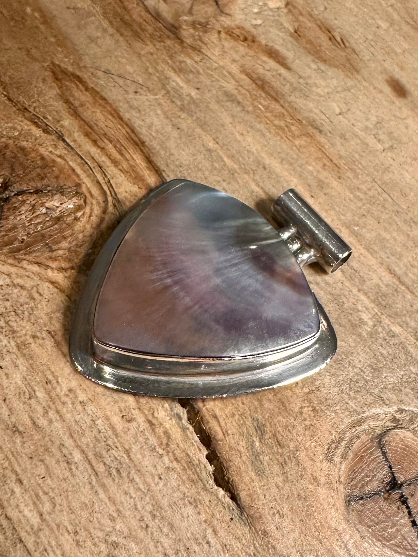 Modernist Mother of Pearl 925 Silver Pendant