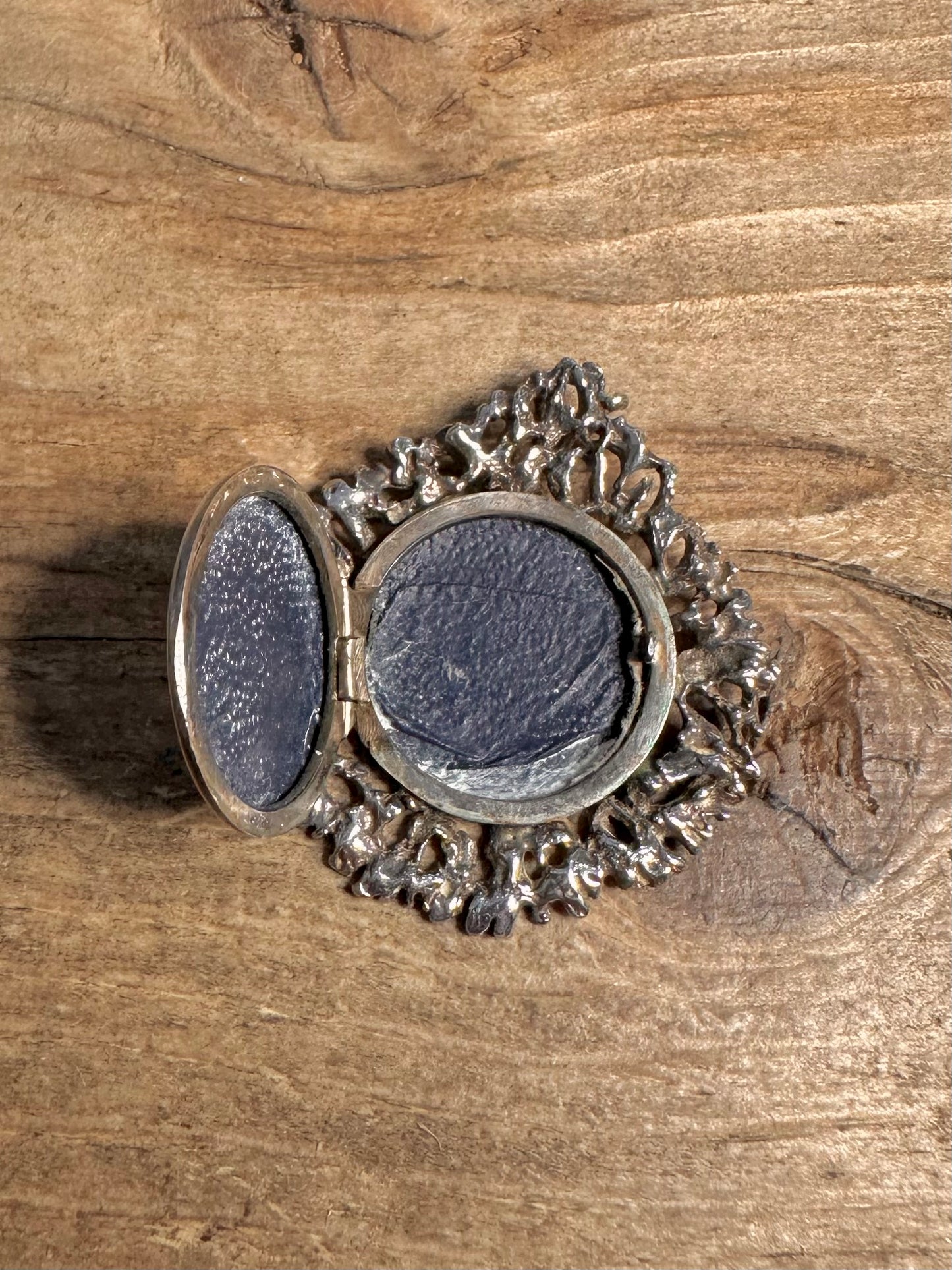Vintage 1975 Brutalist Style Locket 925 Silver Pendant