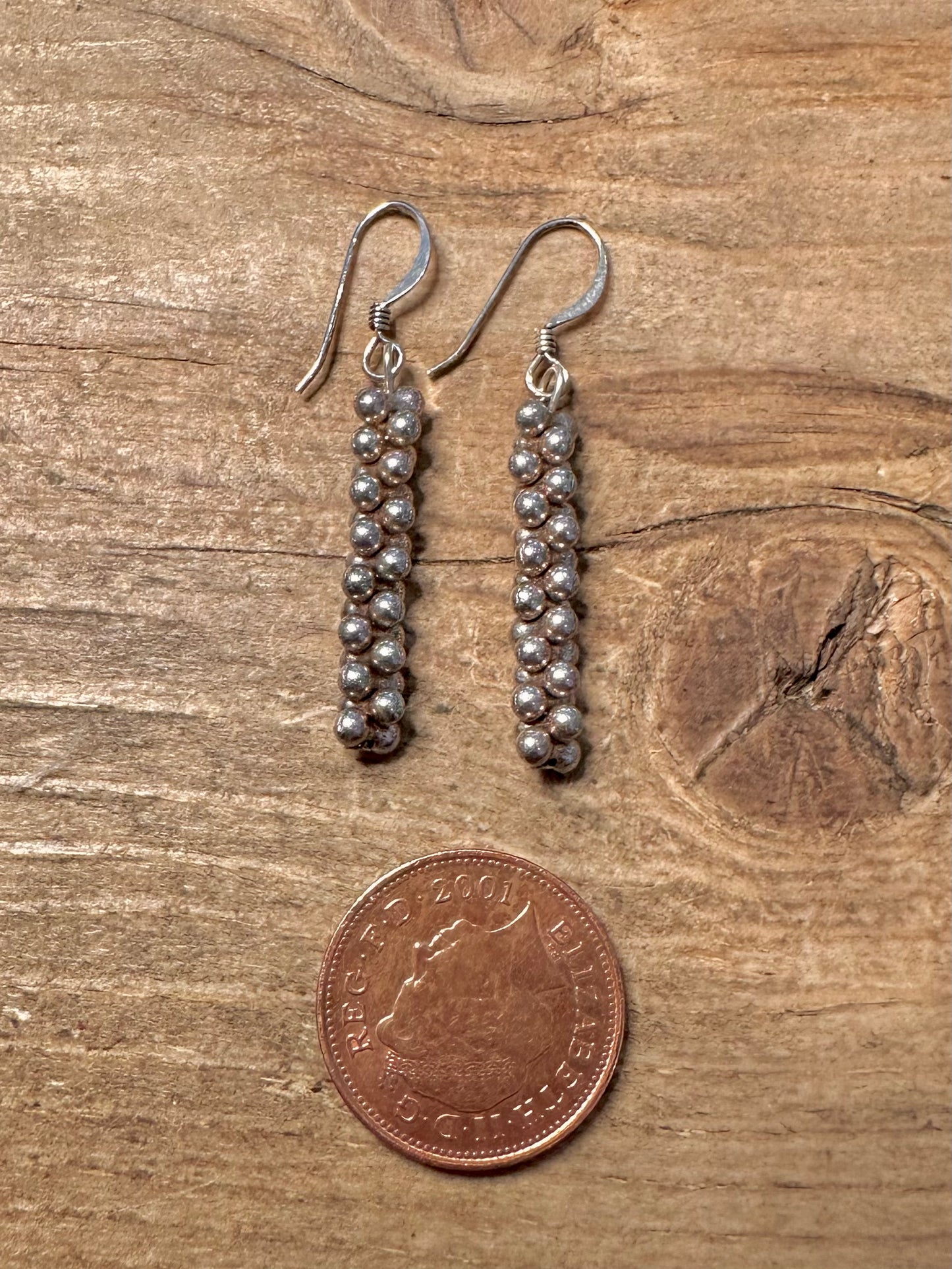 Vintage Ball Dangle 925 Silver Earrings