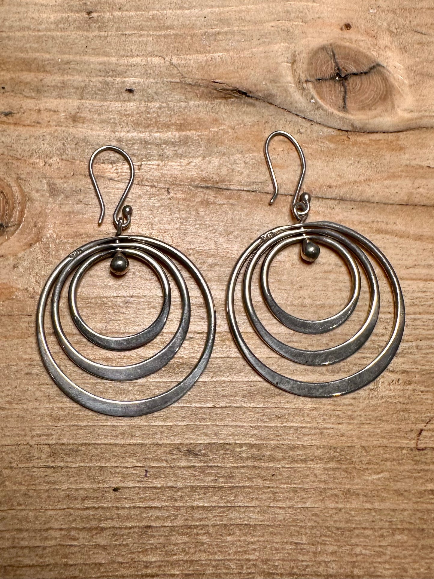 Abstract Circle Rotating 925 Silver Earrinfs
