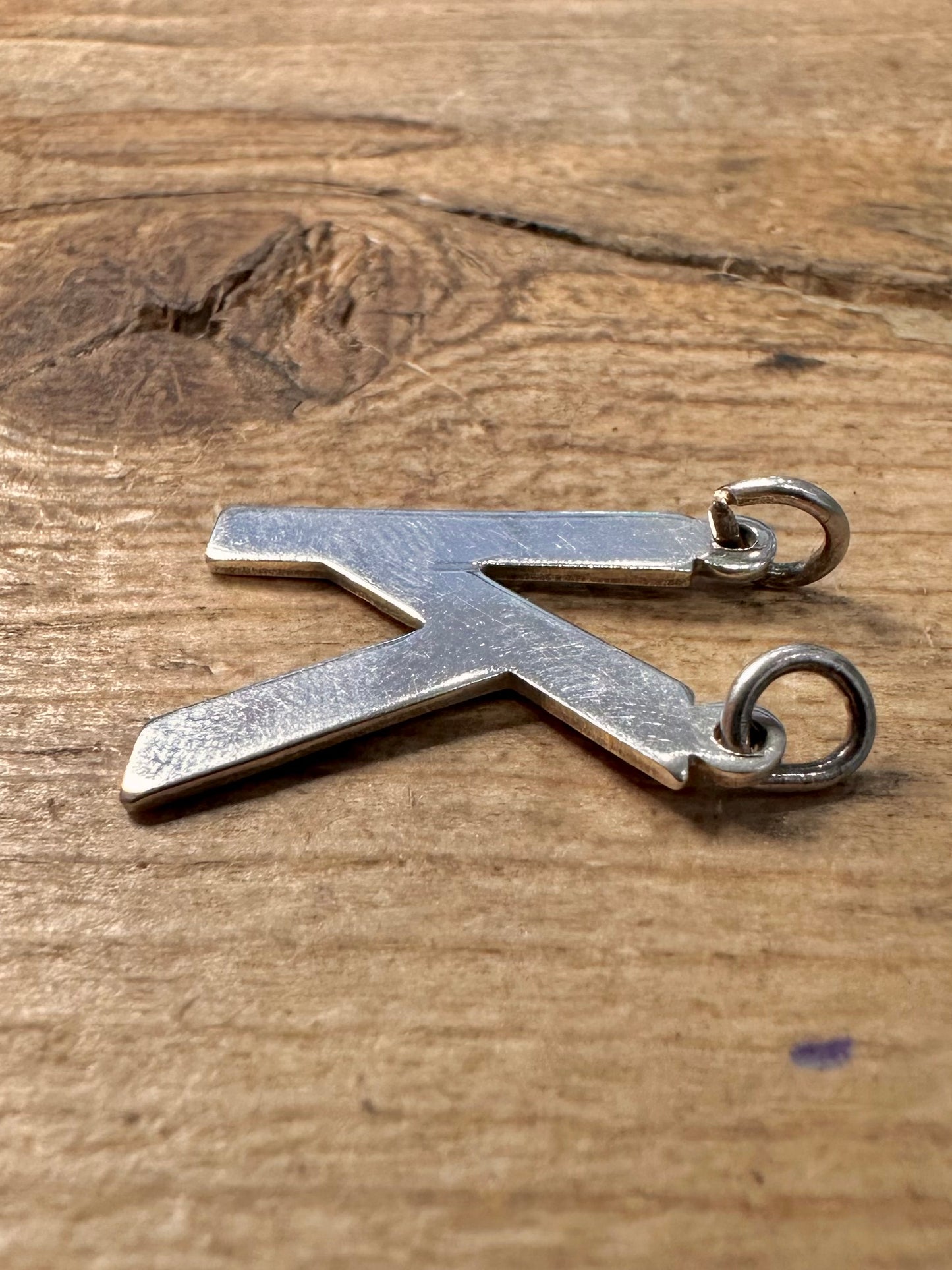 Vintage K Letter 925 Silver Pendant