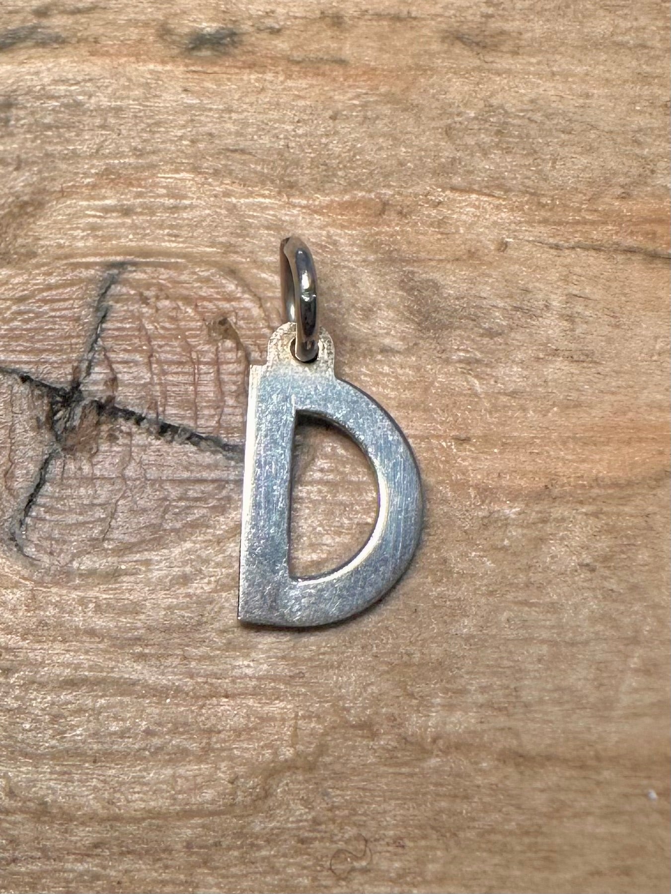 Vintage Letter D 925 Silver Pendant