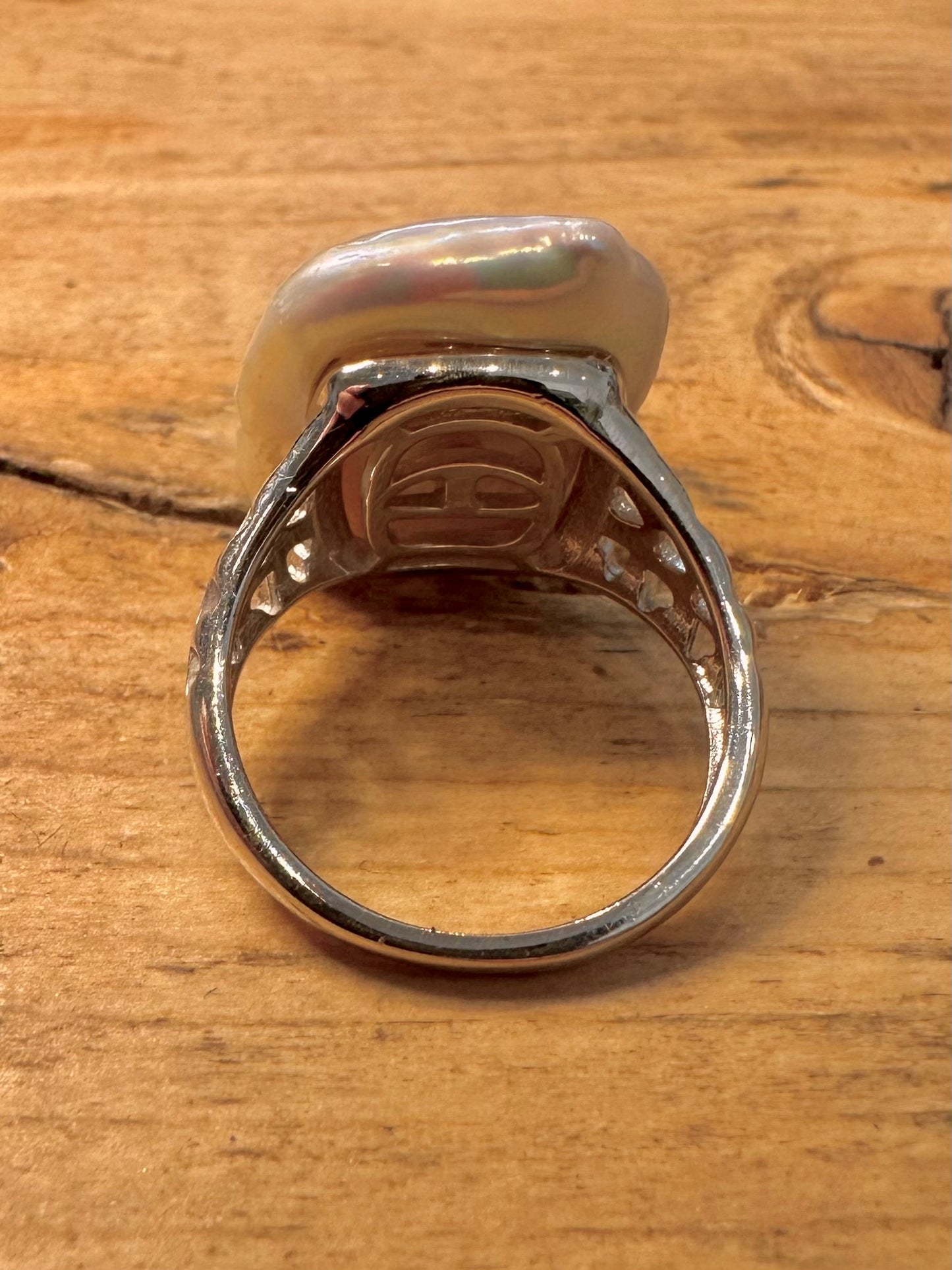 Modern Baroque Pearl 925 Silver Size O Ring