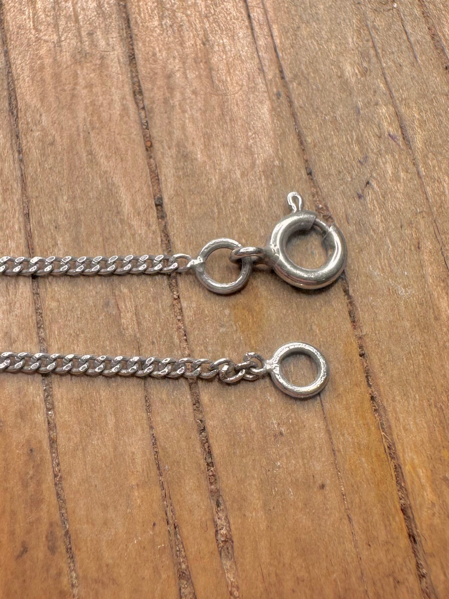 Vintage Amethyst Tear Drop 925 Sterling Silver 15.5 to 17.5 inch Necklace