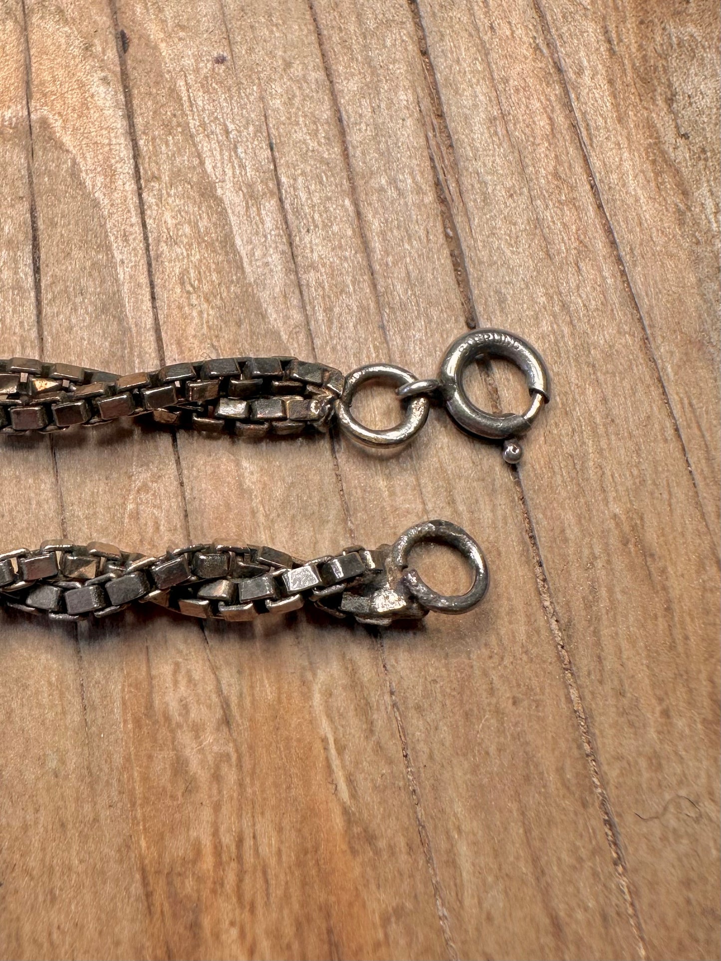 Vintage Twisted Box Chain 925 Sterling Silver 19.6 inch Necklace