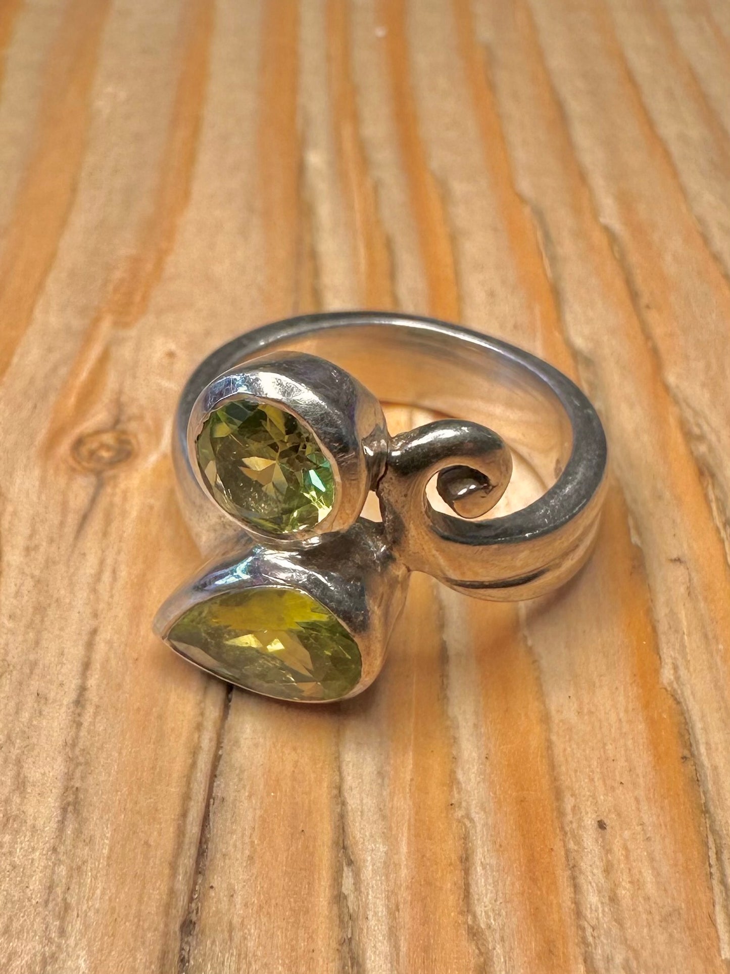 Vintage Peridot 925 Sterling Silver Size K1/2 Ring