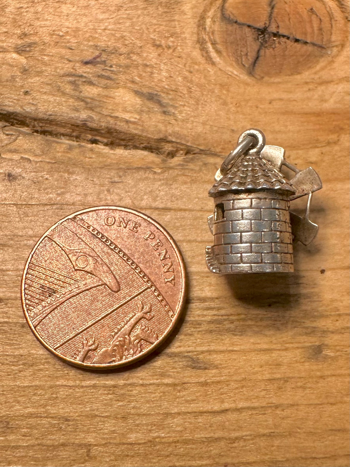 Vintage Windmill 925 Silver Charm Pendant