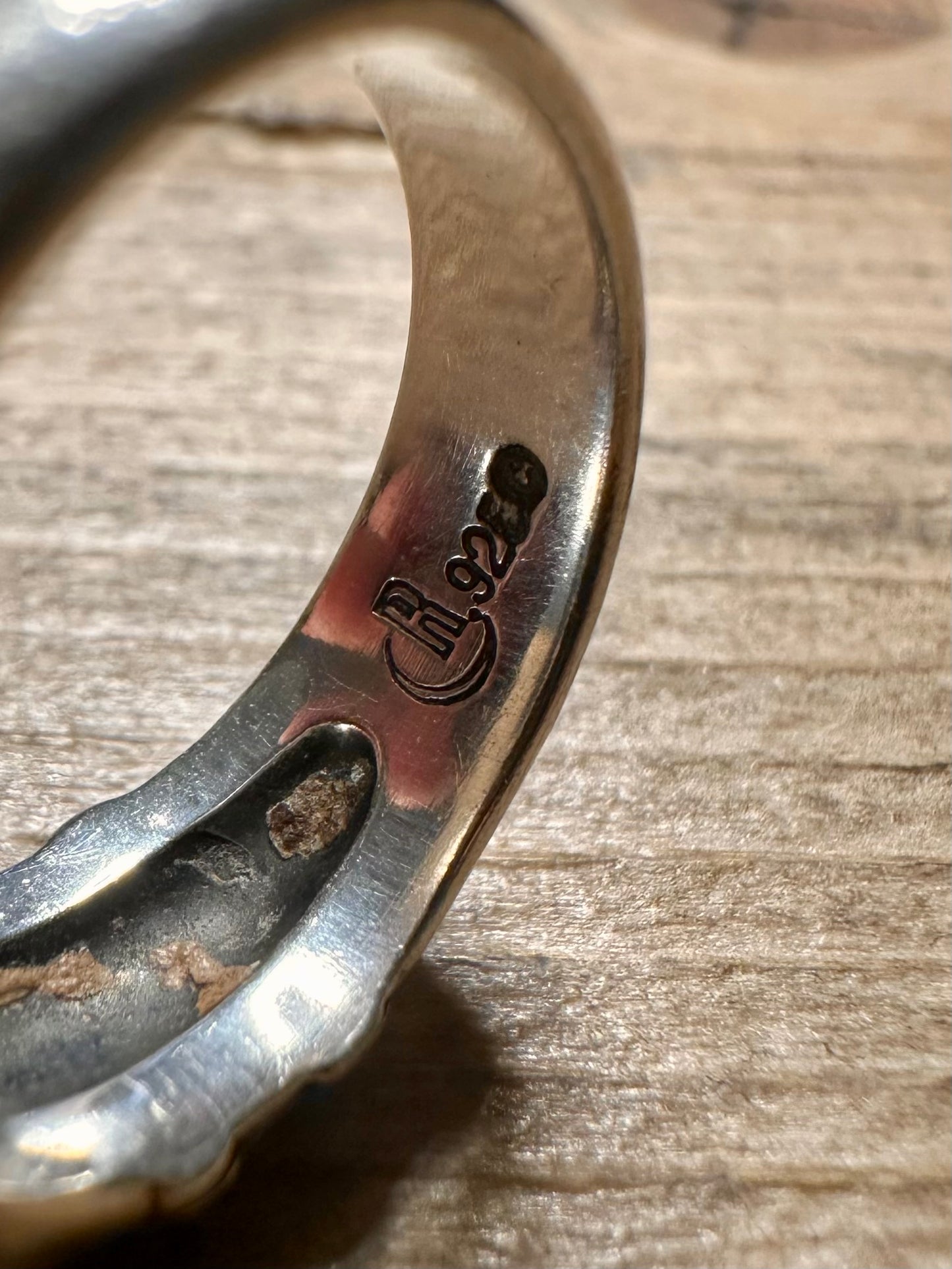 Vintage Brown Agate Tribal 925 Silver Size M Ring