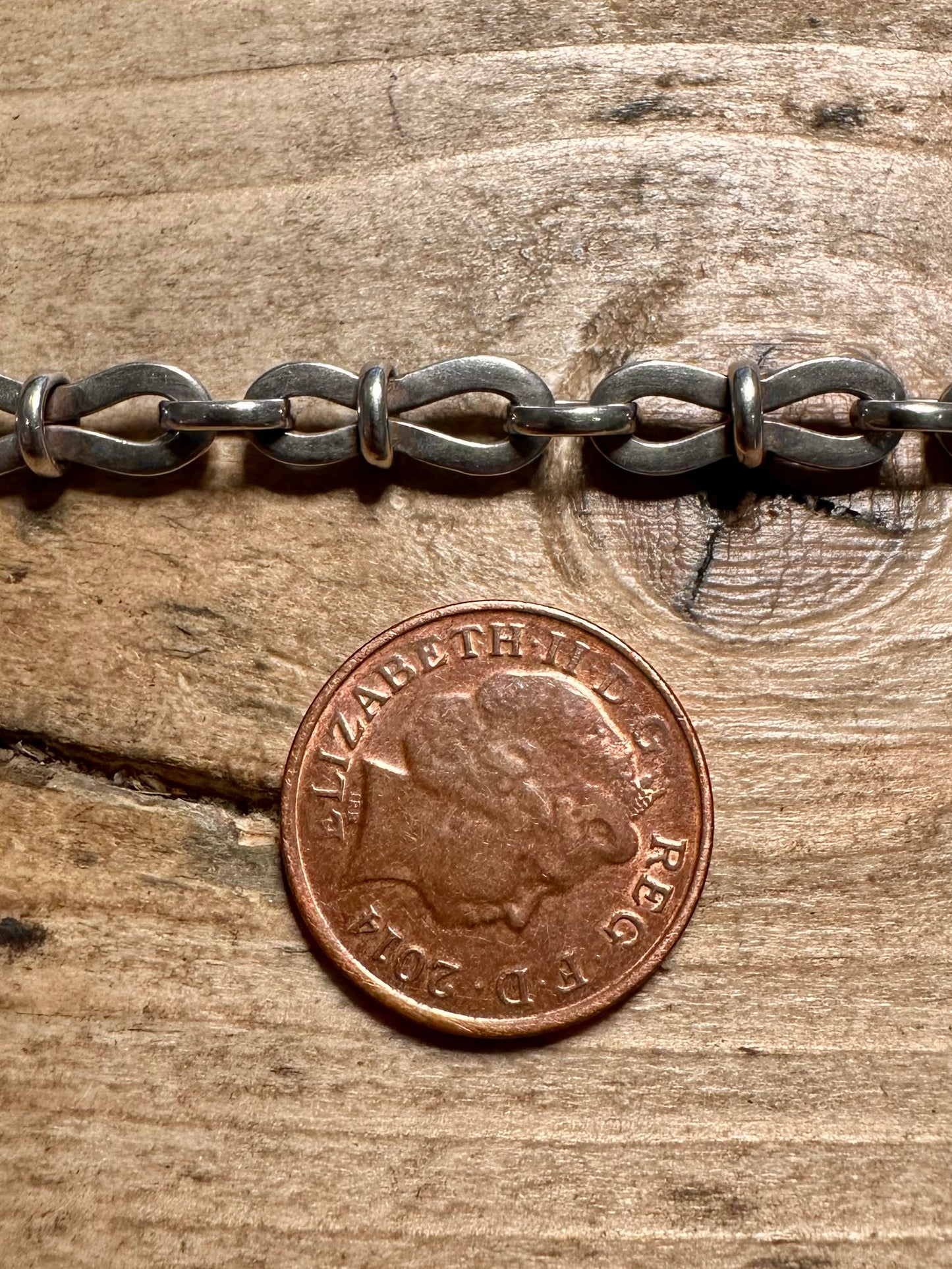 Vintage Unique Link 925 Silver 7.5 inch Bracelet