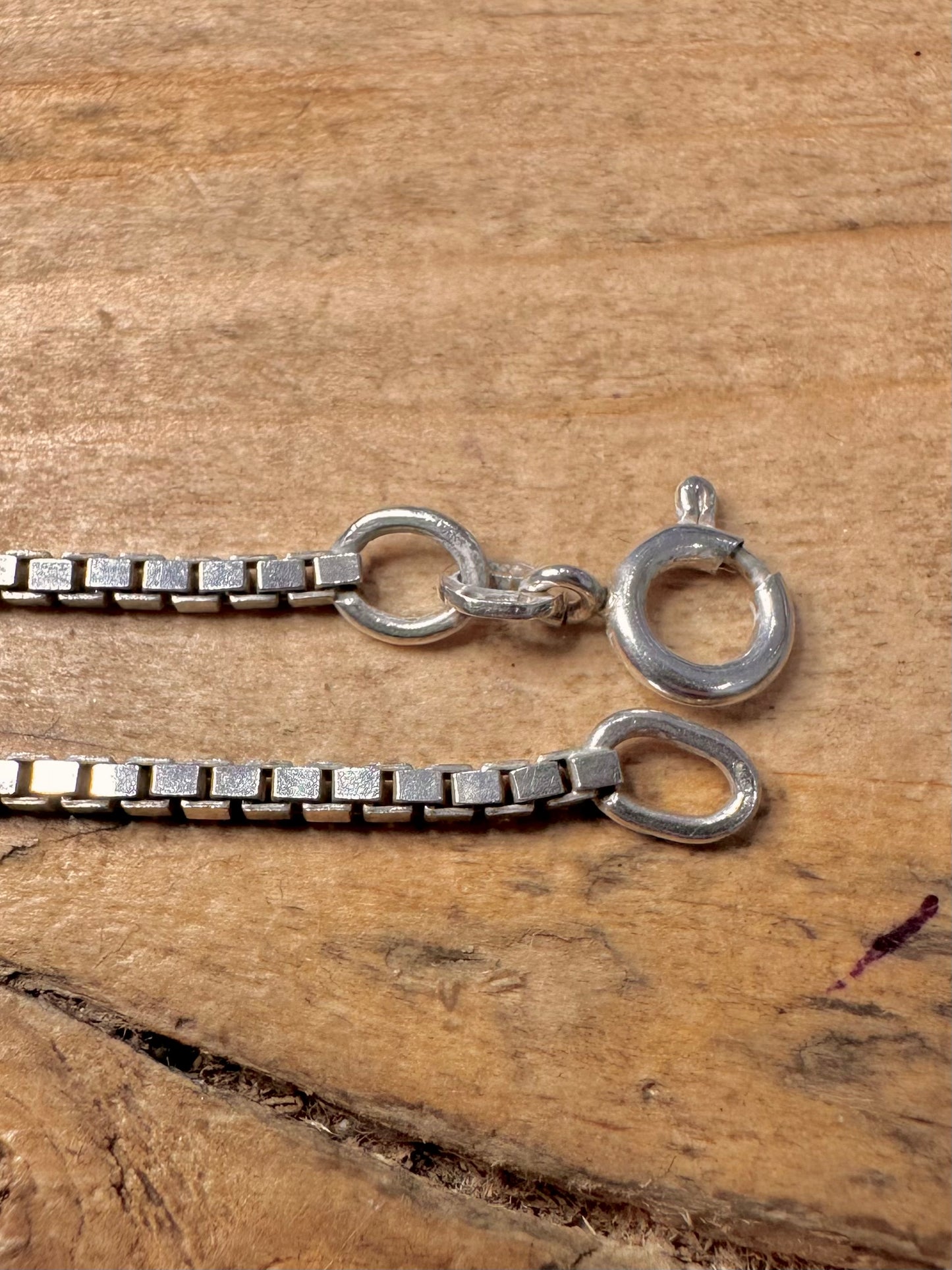 Vintage 1981 Box Chain 925 Silver 18 inch Necklace